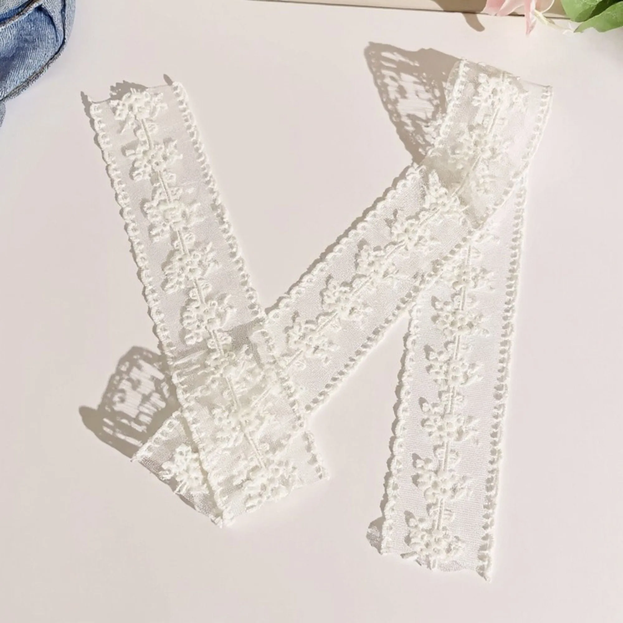 Anna-Kaci Women's Sheer Floral Lace Belt with Long Tie Ribbon Accent 53in sold by Anna-Kaci product image thumbnail 2