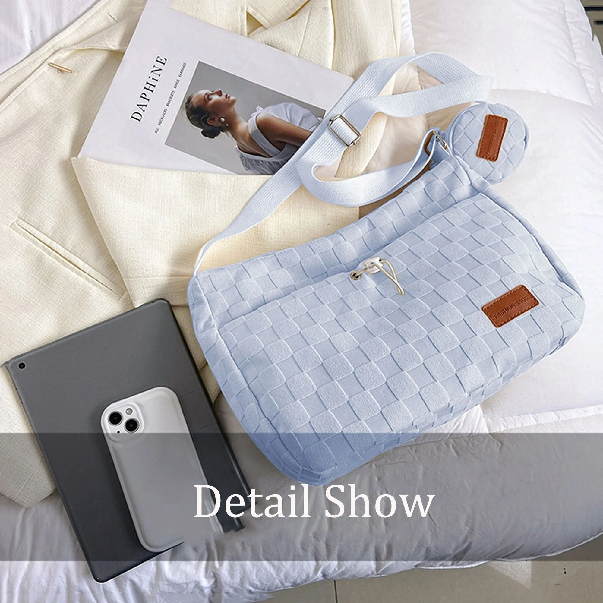 Anna-Kaci Women's Woven Canvas Crossbody Bag - Adjustable Strap 3-in-1 (Shoulder/Handheld) Bag sold by Anna-Kaci product image thumbnail 3