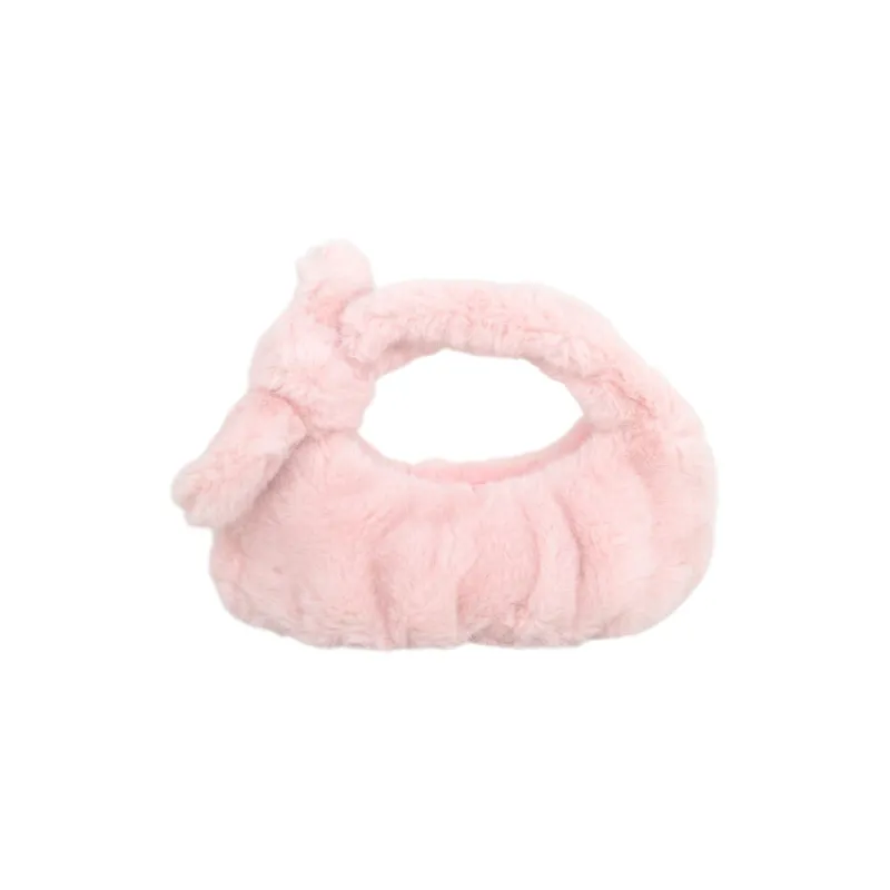 Anna-Kaci Women's Soft Plush Bow Faux Fur Handbag Stylish Daily Shoulder Bag made by Anna-Kaci