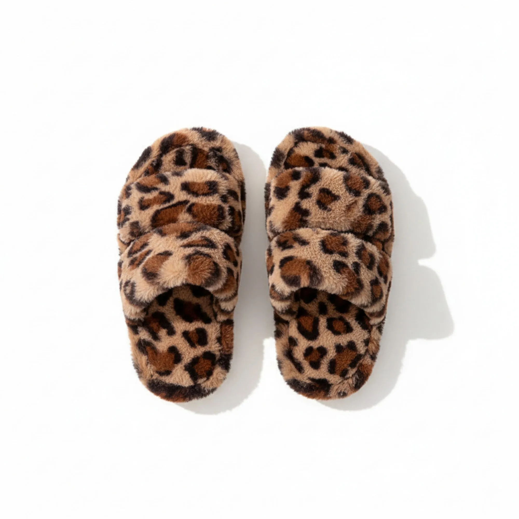 Anna-Kaci Lounge Women¡¯s Leopard Print Faux Fur Slide Slippers with Cushioned Footbed and Indoor Outdoor Sole sold by Anna-Kaci product image thumbnail 2