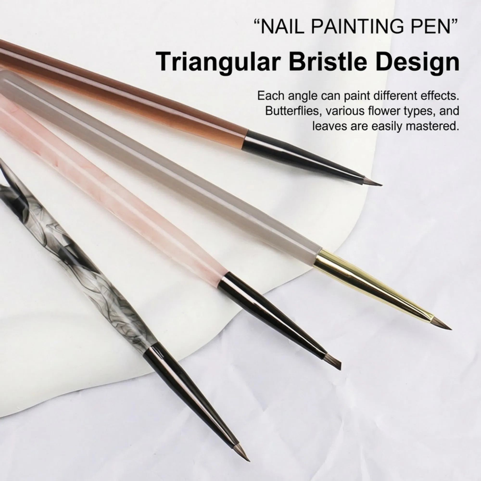 Anna-Kaci 4-Piece Angled Nail Art Brush Set with Slim Handles and Precision Liner Tips for Gel Acrylic and Nail Design sold by Anna-Kaci product image thumbnail 2