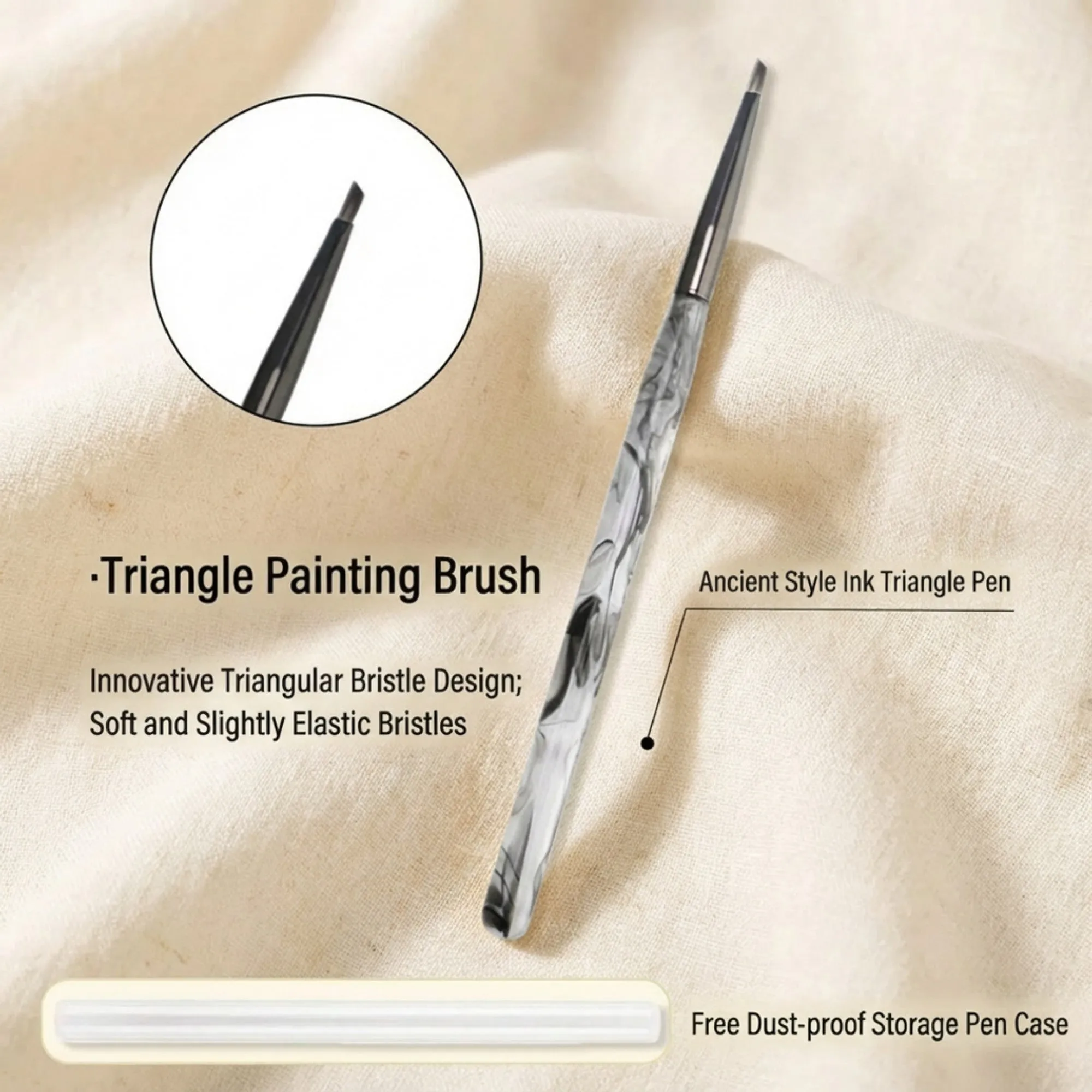 Anna-Kaci 4-Piece Angled Nail Art Brush Set with Slim Handles and Precision Liner Tips for Gel Acrylic and Nail Design sold by Anna-Kaci product image thumbnail 3