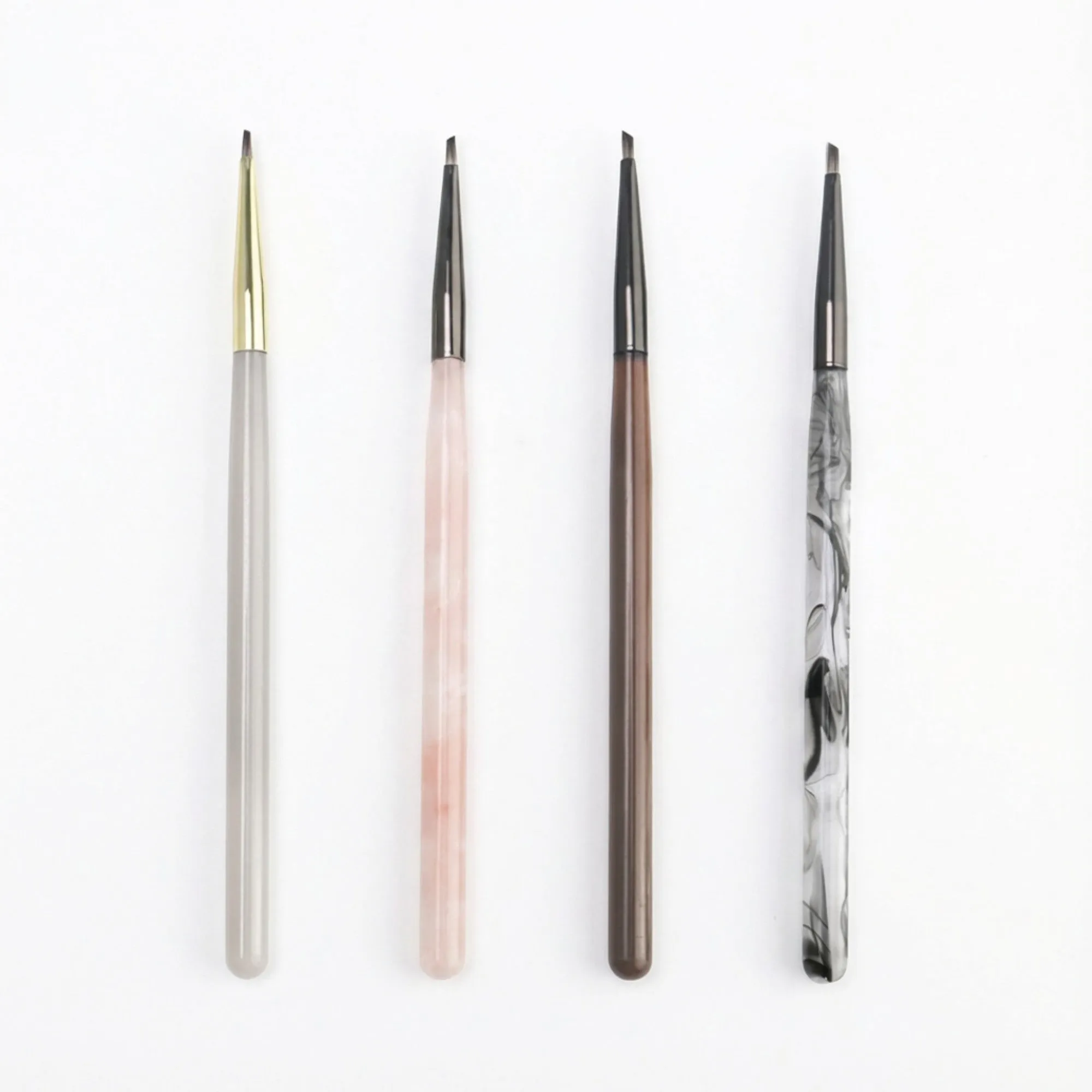 Anna-Kaci 4-Piece Angled Nail Art Brush Set with Slim Handles and Precision Liner Tips for Gel Acrylic and Nail Design sold by Anna-Kaci