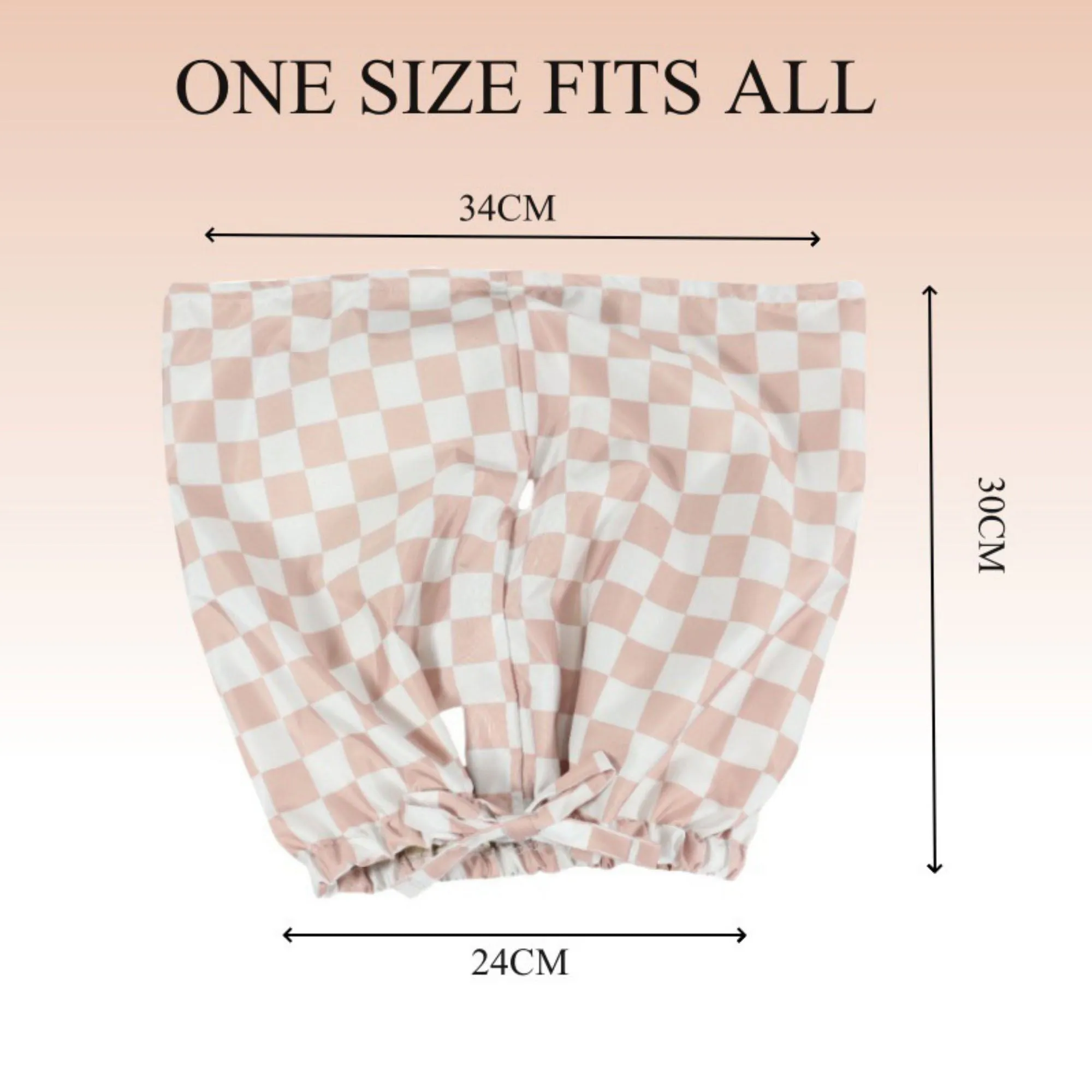 Anna-Kaci Women¡¯s Satin Checkered Hair Bonnet with Soft Elastic Band for Comfortable Sleep and Frizz Control sold by Anna-Kaci product image thumbnail 4