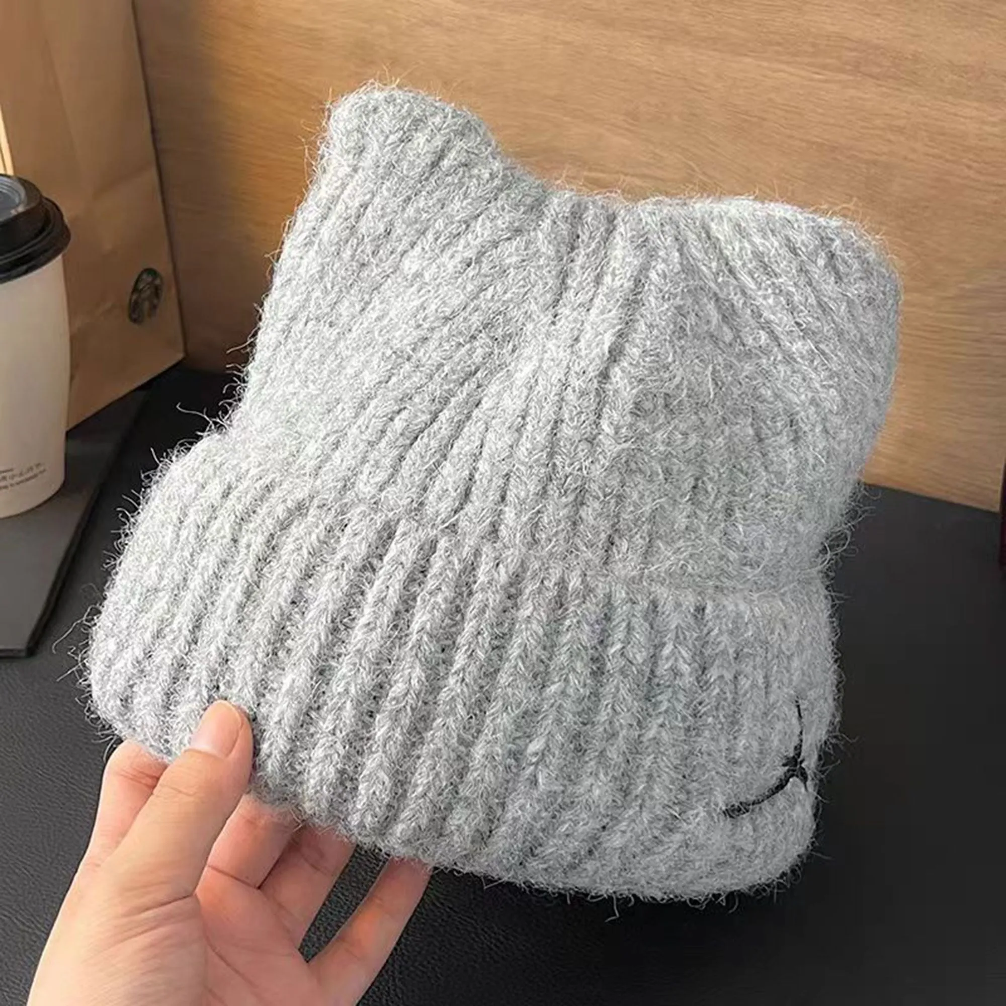 Anna-Kaci Women's Cat Ear Knit Beanie - Fluffy Faux Fur Hat with Bow Embroidery sold by Anna-Kaci product image thumbnail 3