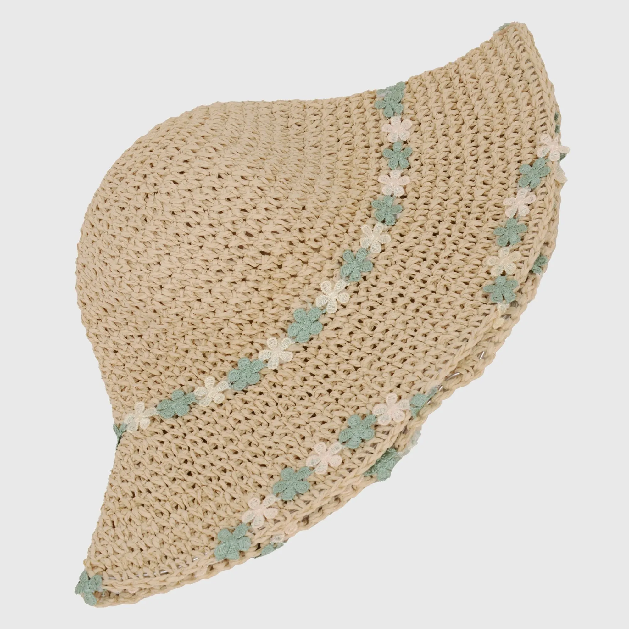 Anna-Kaci Women's Floral - Embellished Crochet Straw Sun Hat sold by Anna-Kaci product image thumbnail 4