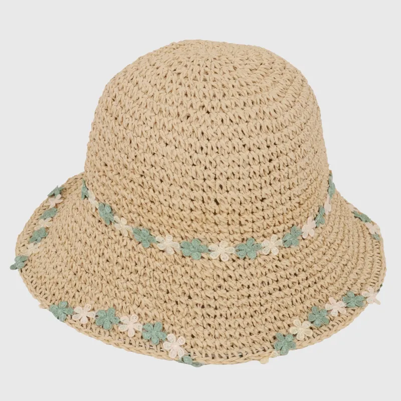 Anna-Kaci Women's Floral - Embellished Crochet Straw Sun Hat sold by Anna-Kaci