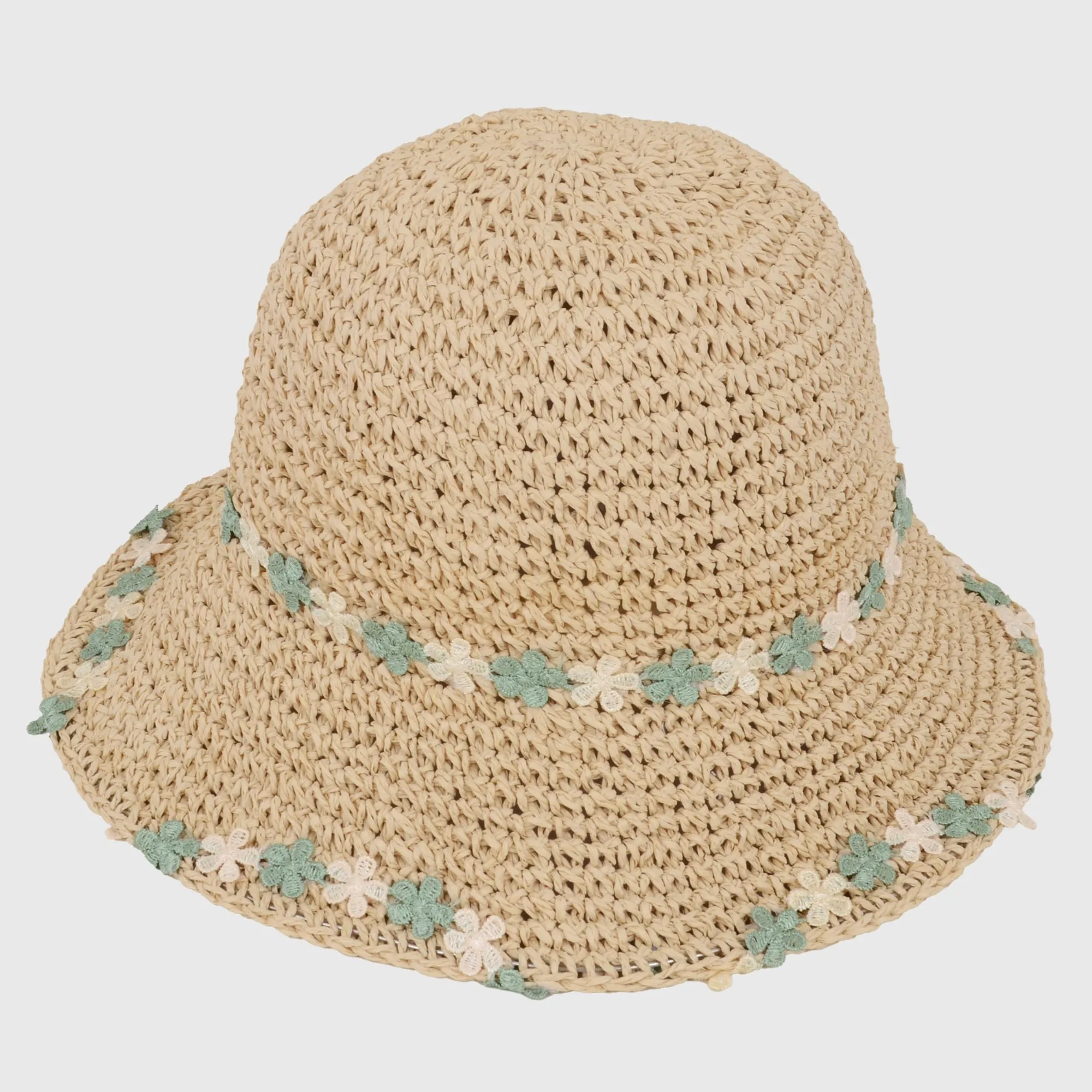 Anna-Kaci Women's Floral - Embellished Crochet Straw Sun Hat sold by Anna-Kaci