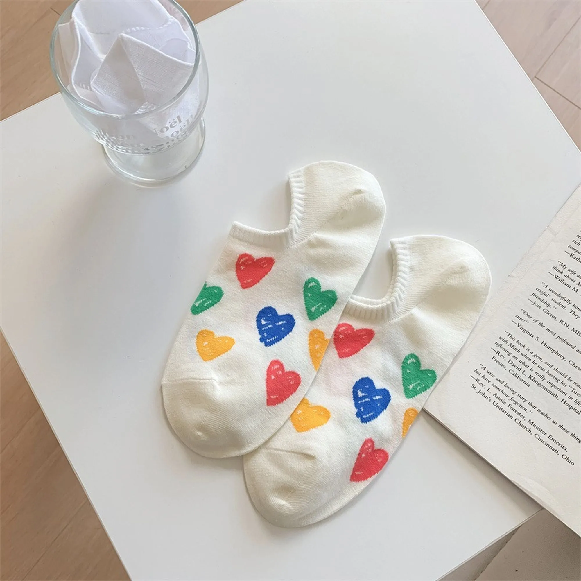 Anna-Kaci Women's Summer Colorful Heart-Printed No-Show Socks 6pk sold by Anna-Kaci product image thumbnail 2