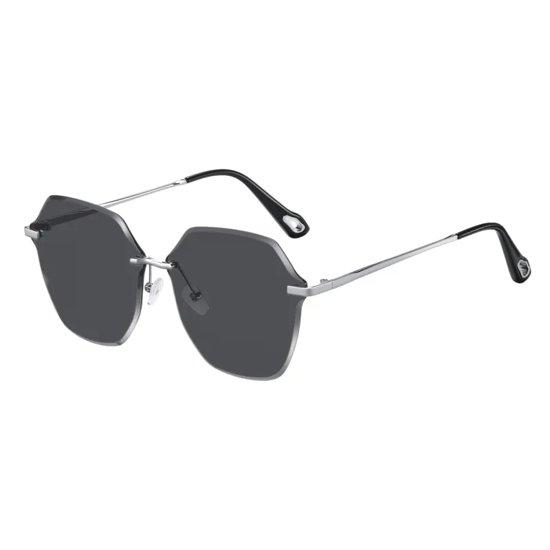 Anna-Kaci Women's Stylish Hexagonal Rimless Gradient Sunglasses for Fashion Looks sold by Anna-Kaci