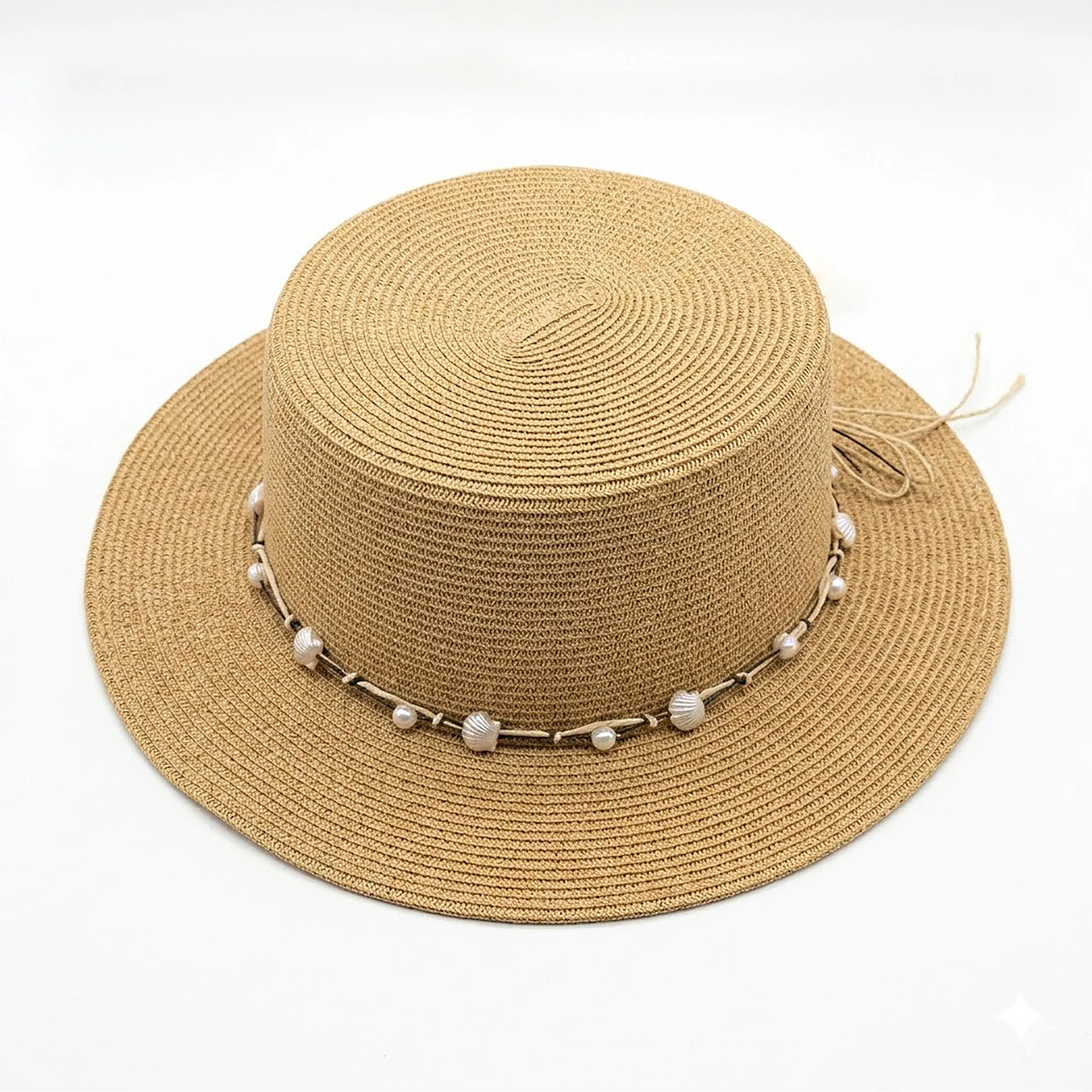Anna-Kaci Women Straw Boater Hat Wide Brim Summer Sun Hat with Beaded Band Lightweight sold by Anna-Kaci product image thumbnail 5