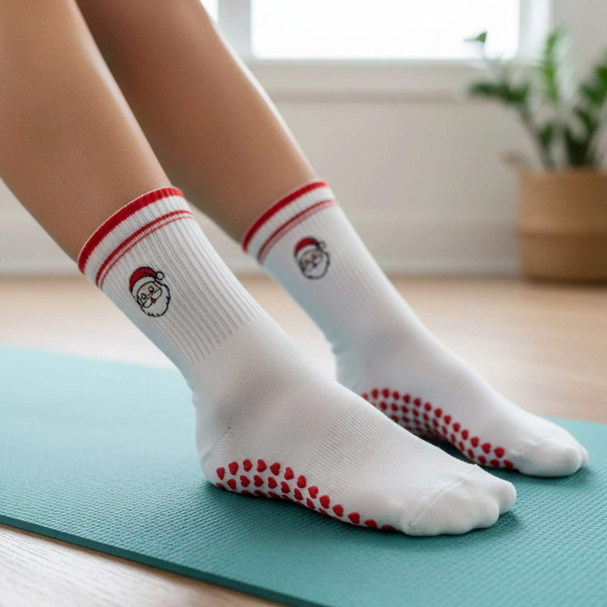 Anna-Kaci Non Slip Grip Yoga Socks Crew Socks Pilates Barre Dance Workout Breathable Athletic Socks 3 Pack sold by Anna-Kaci product image thumbnail 2