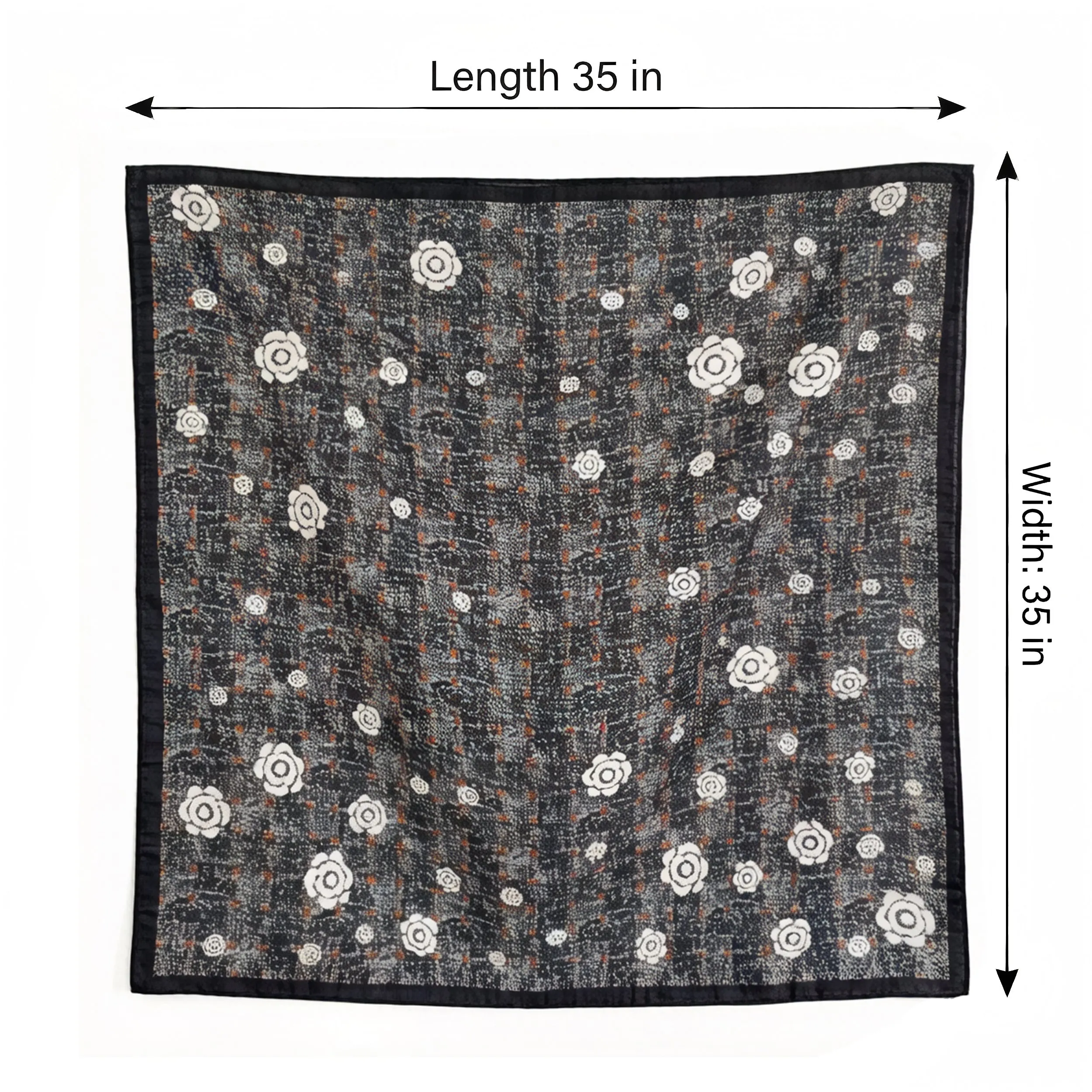 Anna-Kaci Women's Floral Large Square Scarf Lightweight Head Neck Hair Wrap Shawl 35 Inch sold by Anna-Kaci product image thumbnail 5