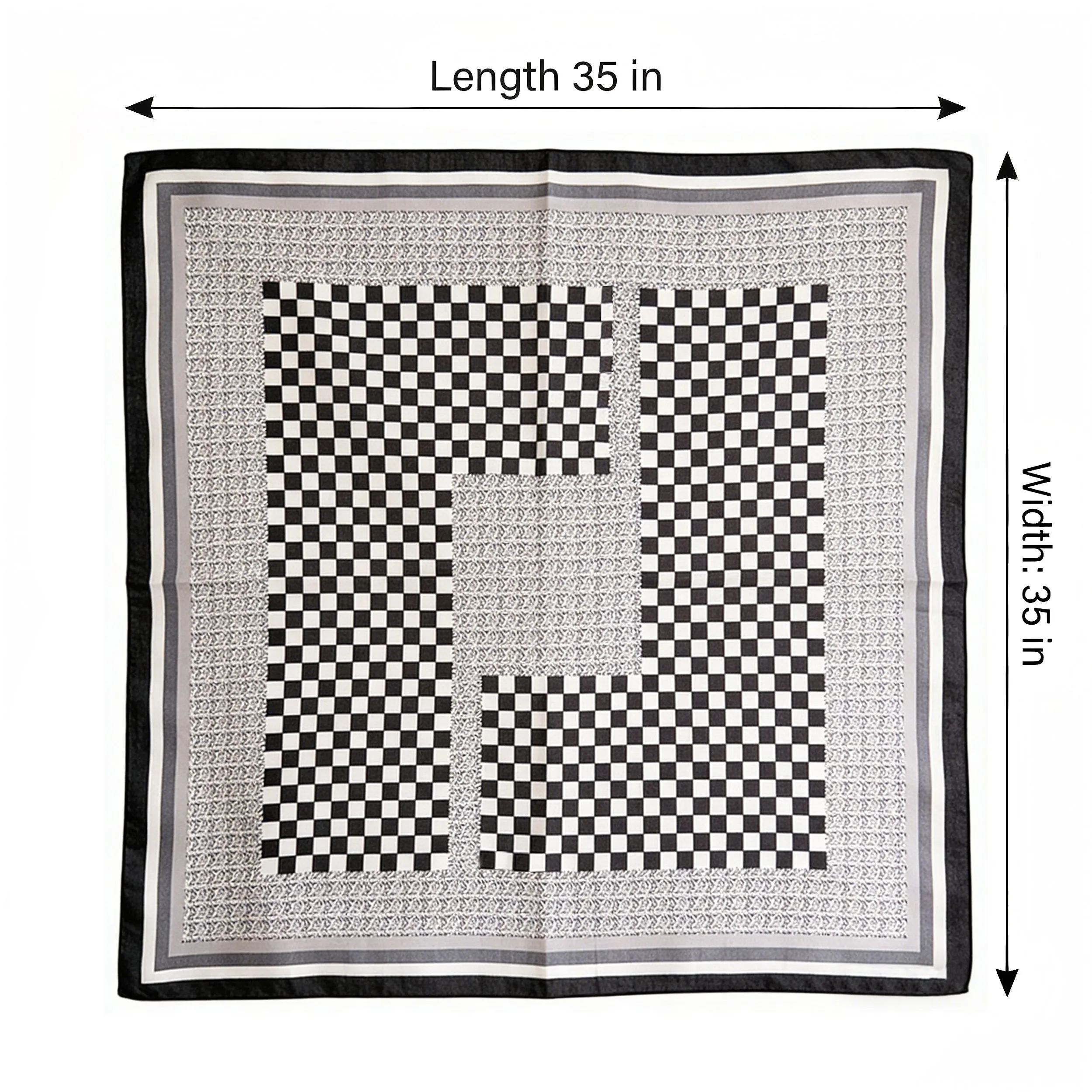 Anna-Kaci Women's Checkered Large Square Scarf Lightweight Head Neck Hair Wrap 35 Inch sold by Anna-Kaci product image thumbnail 5