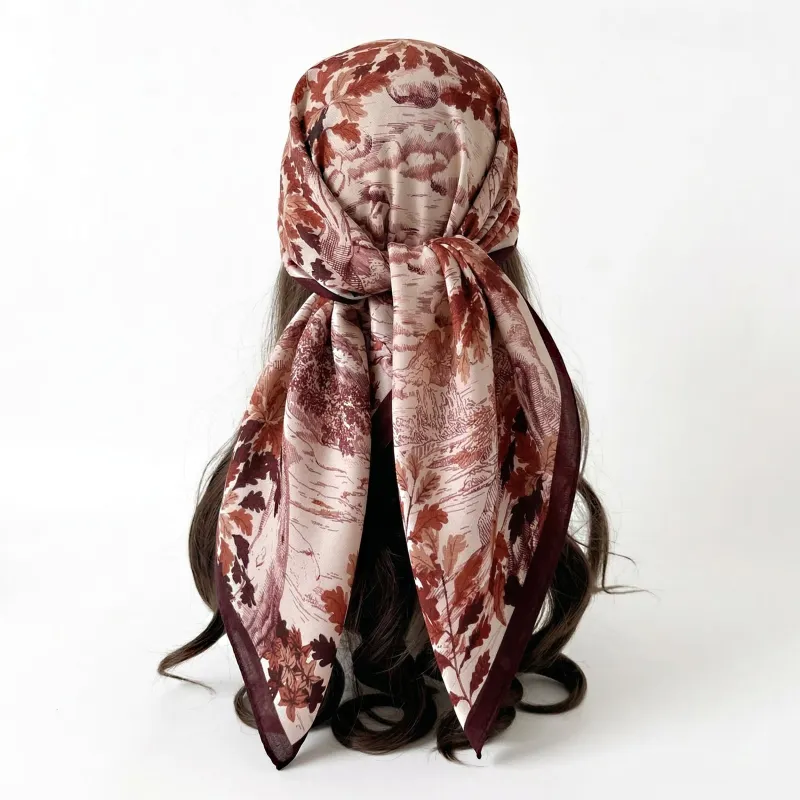 Anna-Kaci Women's Landscape Floral Square Scarf Large Lightweight Neck Hair Shawl Wrap 35 Inch made by Anna-Kaci