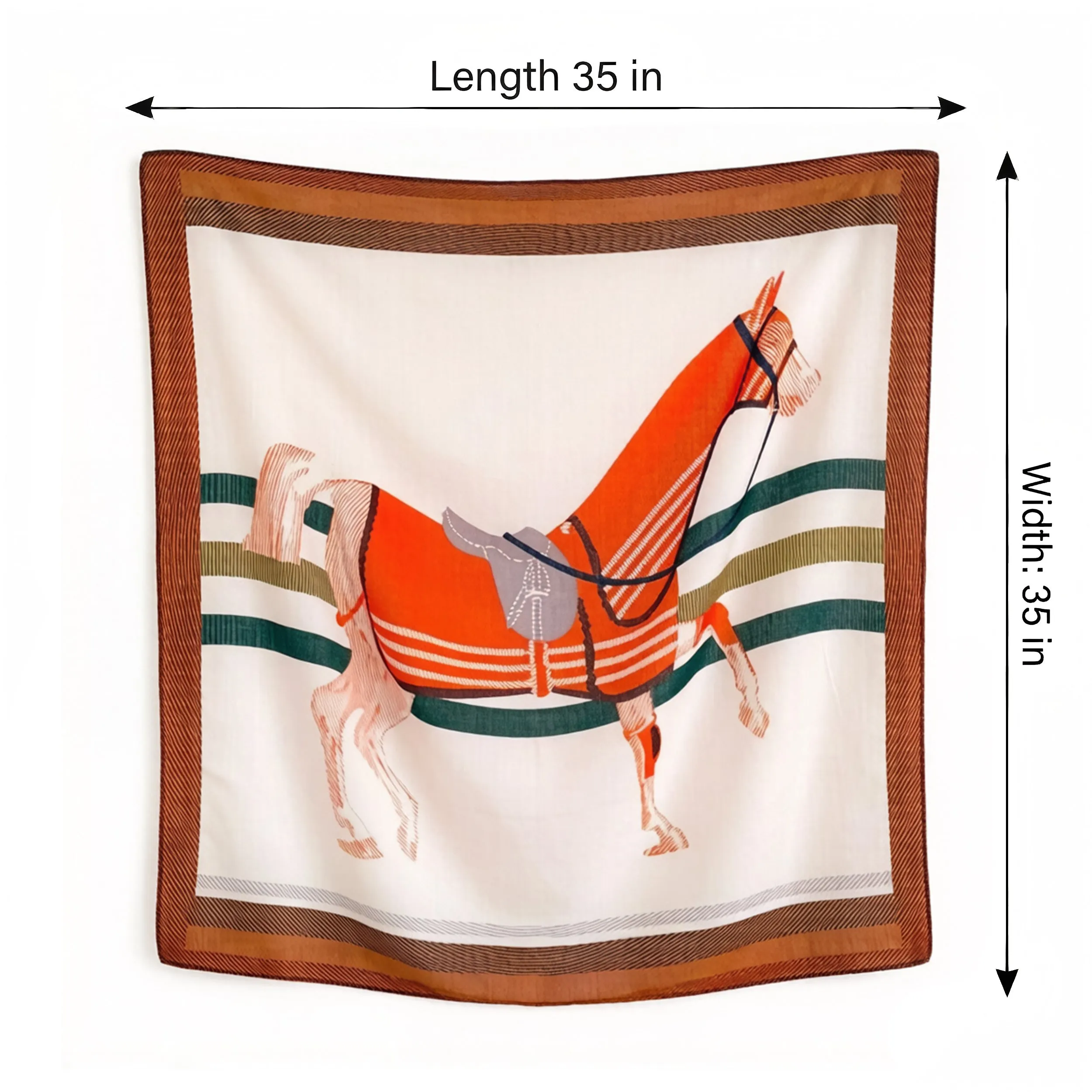 Anna-Kaci Women's Horse Print Large Square Scarf Lightweight Neck Hair Shawl Wrap 35 x 35 Inch sold by Anna-Kaci product image thumbnail 5