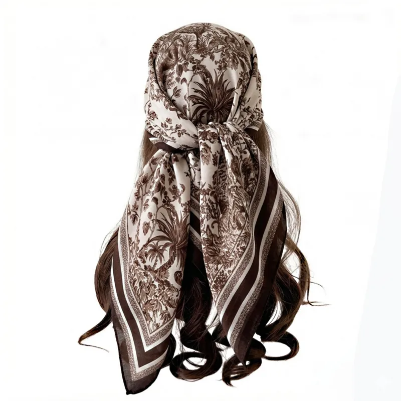 Anna-Kaci Women's Large Botanical Square Scarf 35 Inch Lightweight Fashion Neck Hair Shawl Wrap made by Anna-Kaci