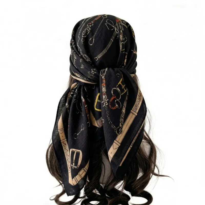 Anna-Kaci Women's Large Equestrian Square Scarf 35 Inch Lightweight Fashion Neck Hair Shawl Wrap made by Anna-Kaci