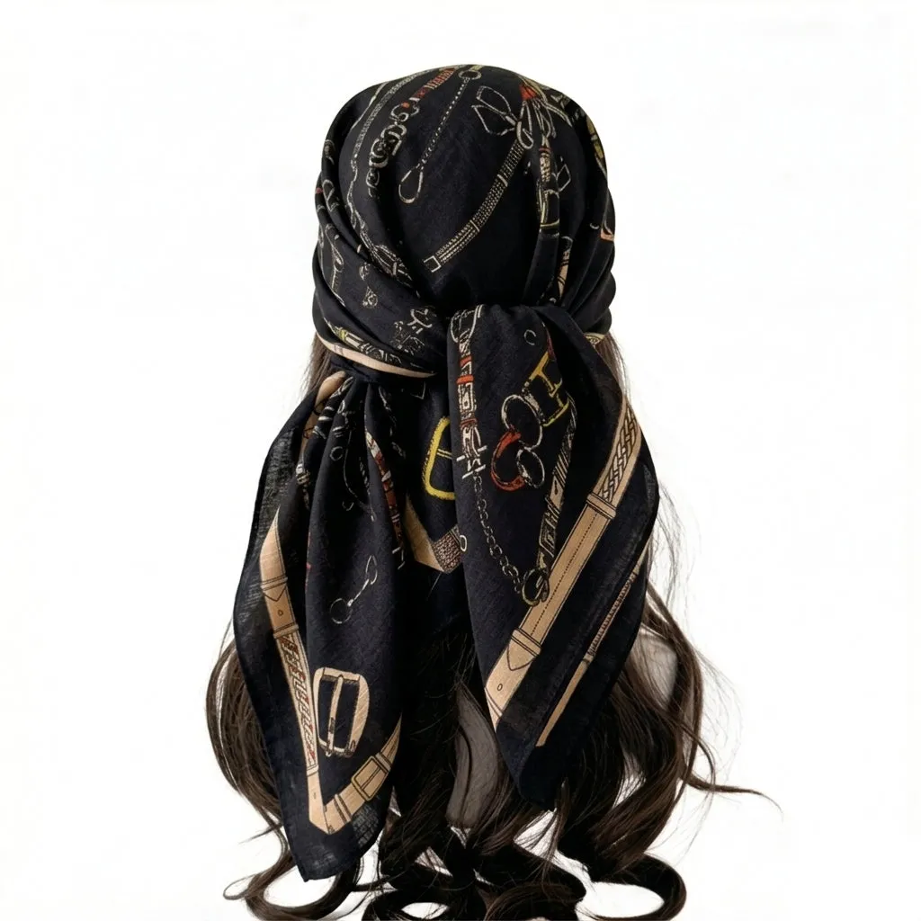 Anna-Kaci Women's Large Equestrian Square Scarf 35 Inch Lightweight Fashion Neck Hair Shawl Wrap sold by Anna-Kaci