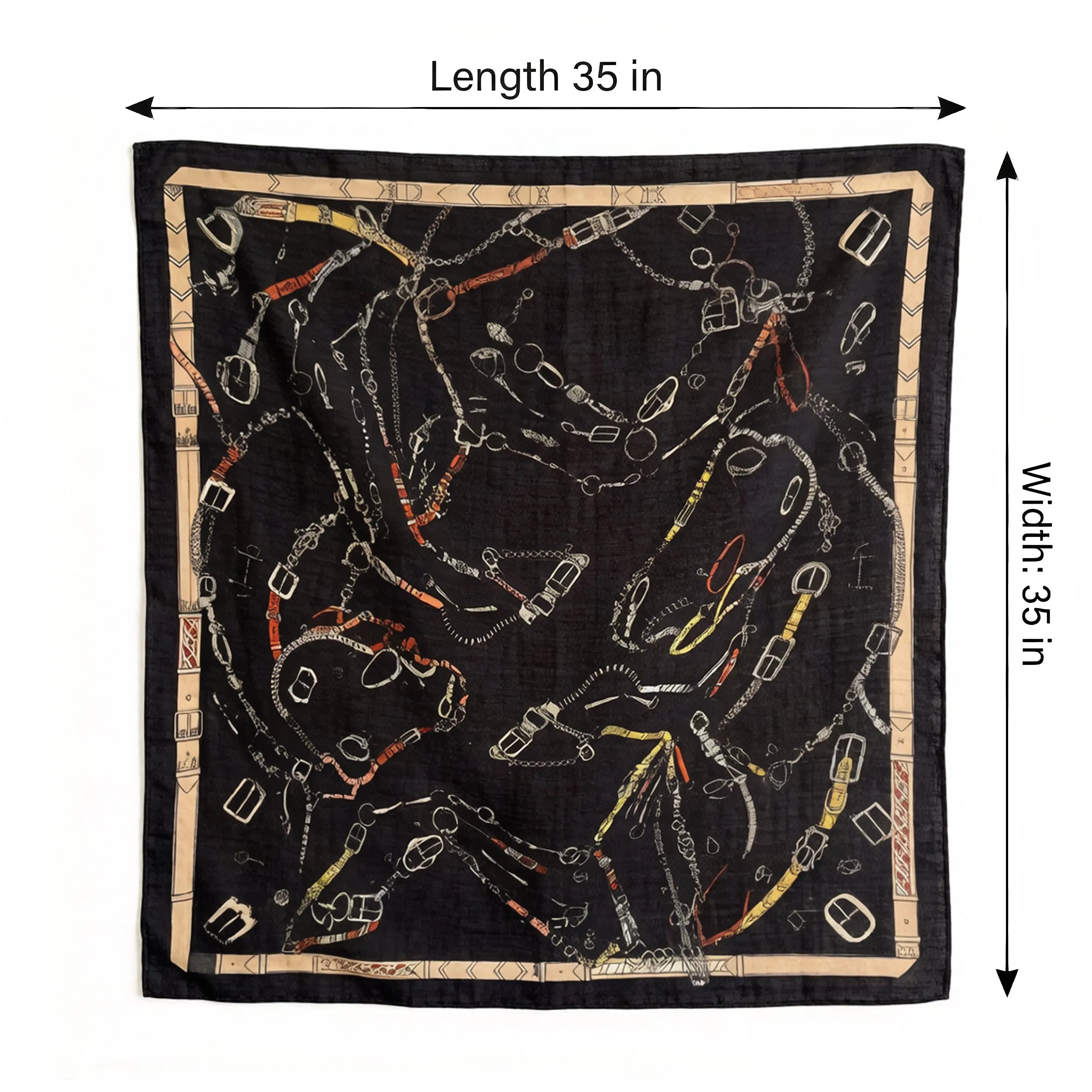 Anna-Kaci Women's Large Equestrian Square Scarf 35 Inch Lightweight Fashion Neck Hair Shawl Wrap sold by Anna-Kaci product image thumbnail 5