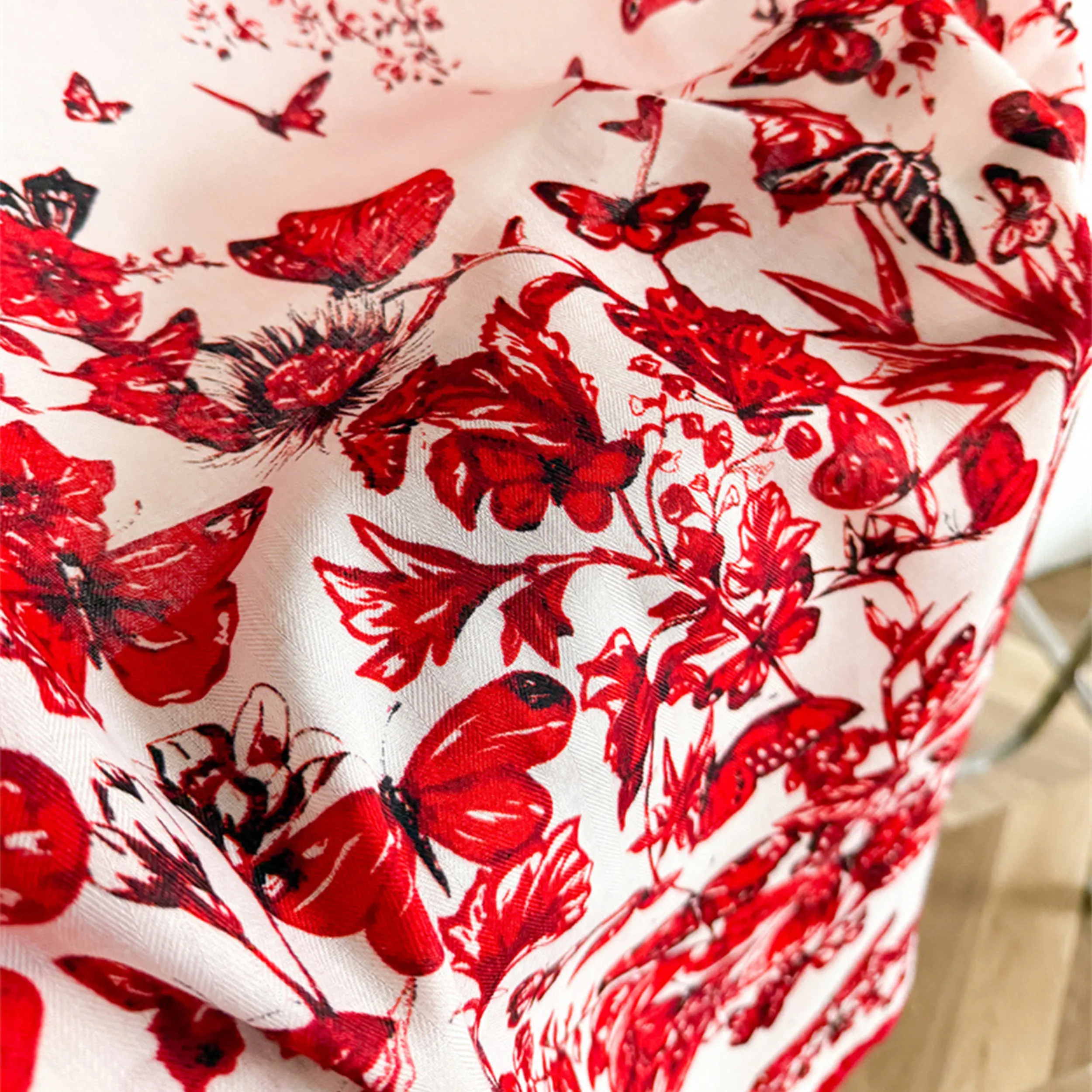 Anna-Kaci Women's 35 Inch Butterfly Floral Square Scarf Lightweight Fashion Shawl Wrap Hair Scarf sold by Anna-Kaci product image thumbnail 4