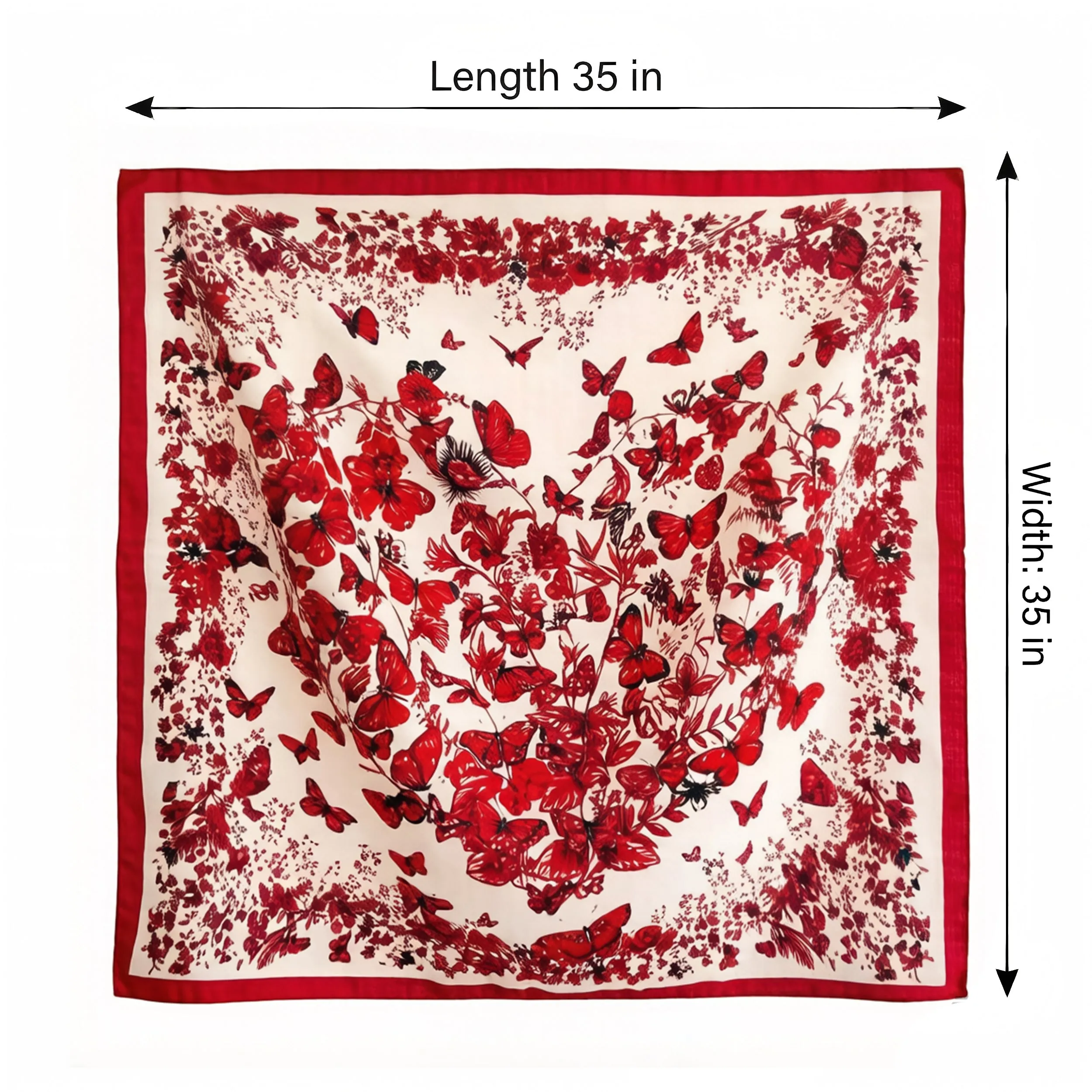Anna-Kaci Women's 35 Inch Butterfly Floral Square Scarf Lightweight Fashion Shawl Wrap Hair Scarf sold by Anna-Kaci product image thumbnail 5