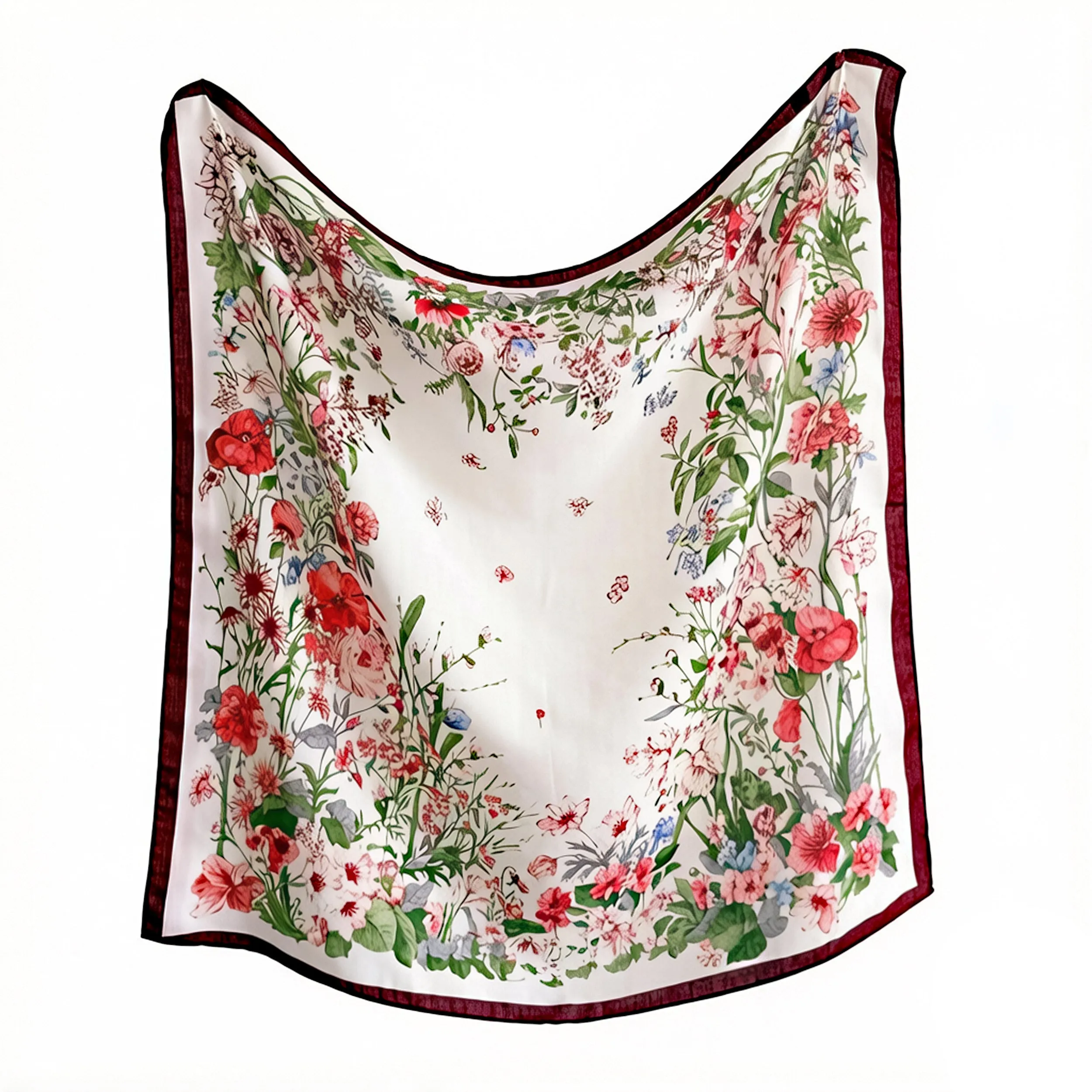 Anna-Kaci Women's 35 Inch Large Floral Square Scarf Lightweight Fashion Shawl Wrap Neck Hair Scarf sold by Anna-Kaci product image thumbnail 2