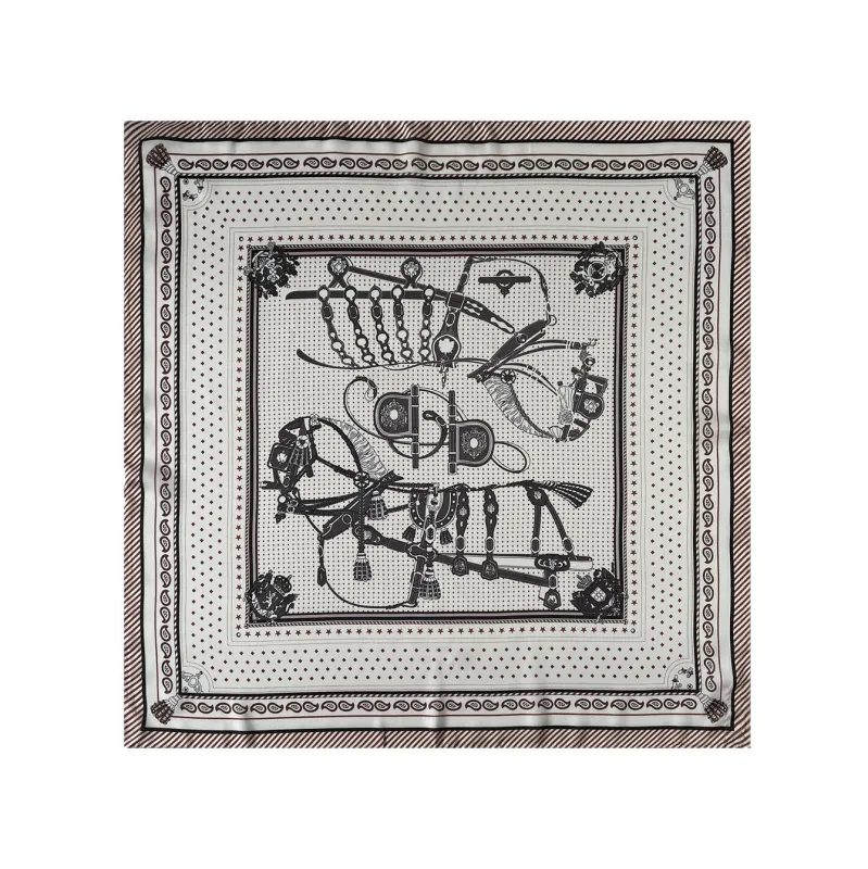 Anna-Kaci Women's Equestrian Print Silk Feel Satin Square Scarf Lightweight Neck Wrap 27.5 Inches made by Anna-Kaci