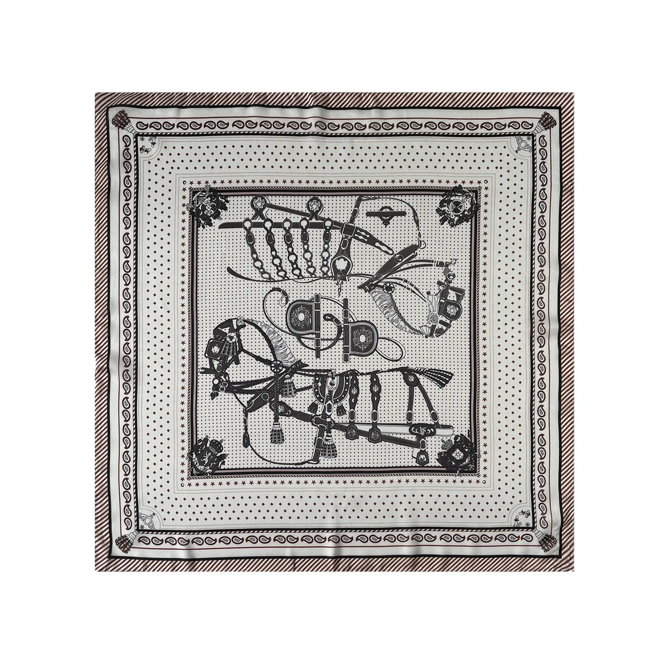 Anna-Kaci Women's Equestrian Print Silk Feel Satin Square Scarf Lightweight Neck Wrap 27.5 Inches sold by Anna-Kaci