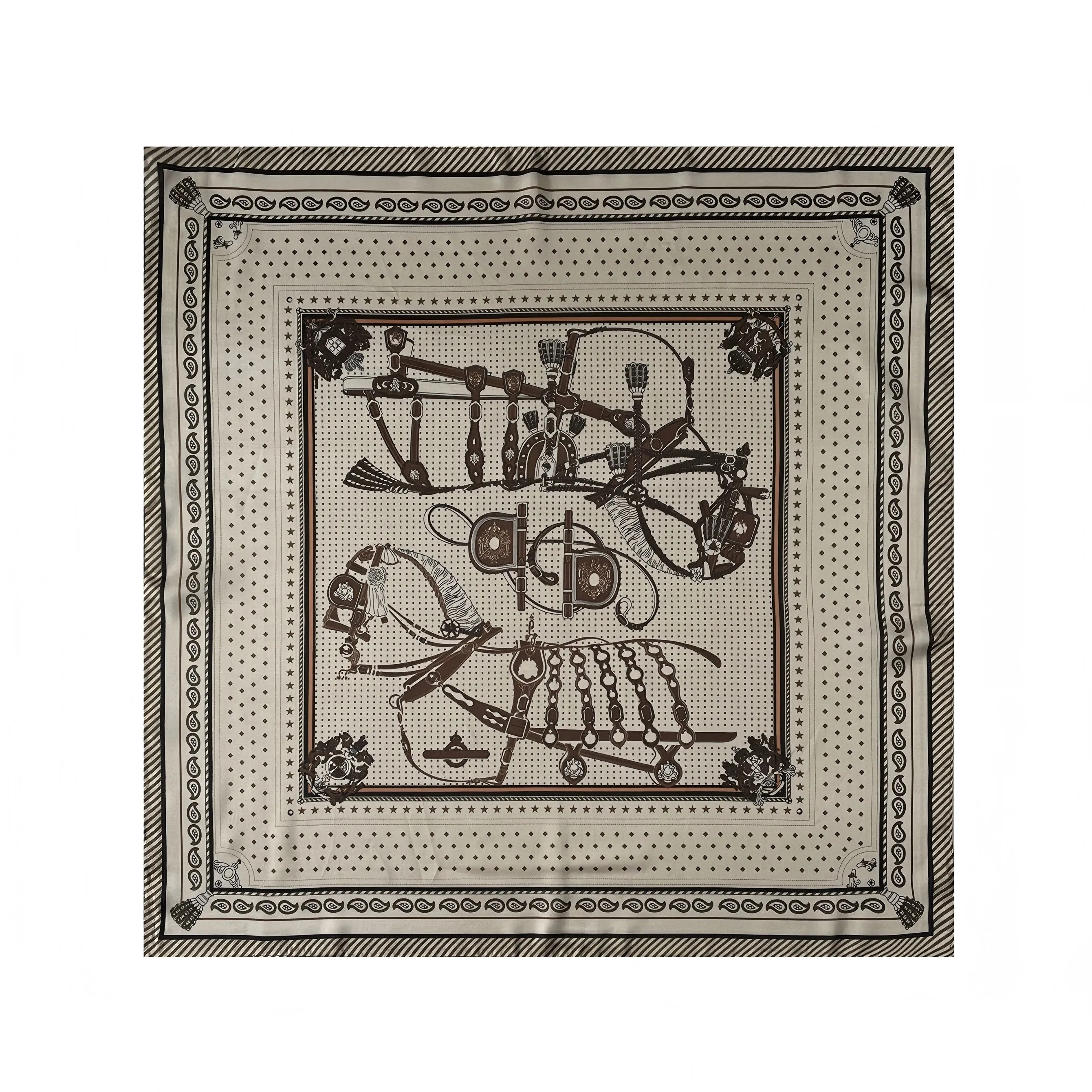 Anna-Kaci Women's Equestrian Print Silk Feel Satin Square Scarf Lightweight Neck Wrap 27.5 Inches sold by Anna-Kaci product image thumbnail 5