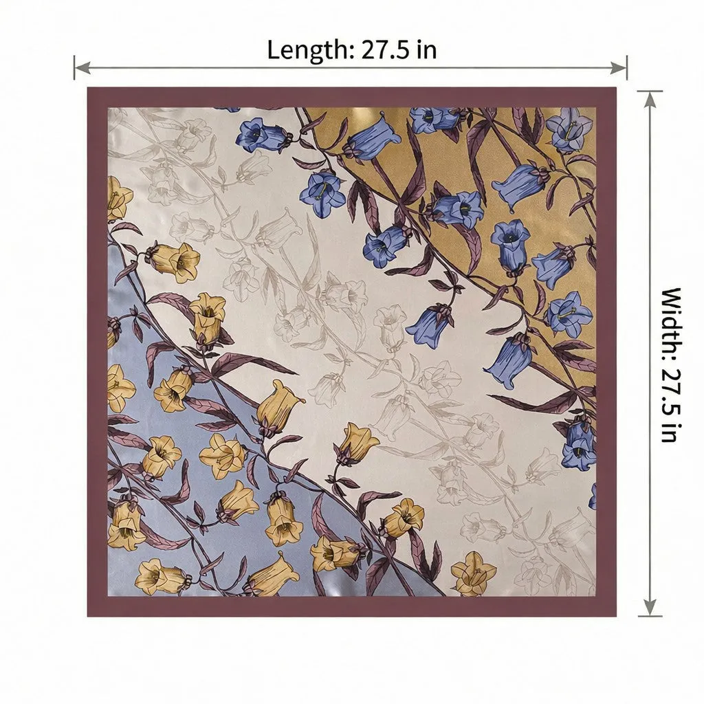 Anna-Kaci Women's Square Floral Silk Feel Scarf Lightweight Botanical Neck Hair Wrap 27.5 Inch sold by Anna-Kaci product image thumbnail 4