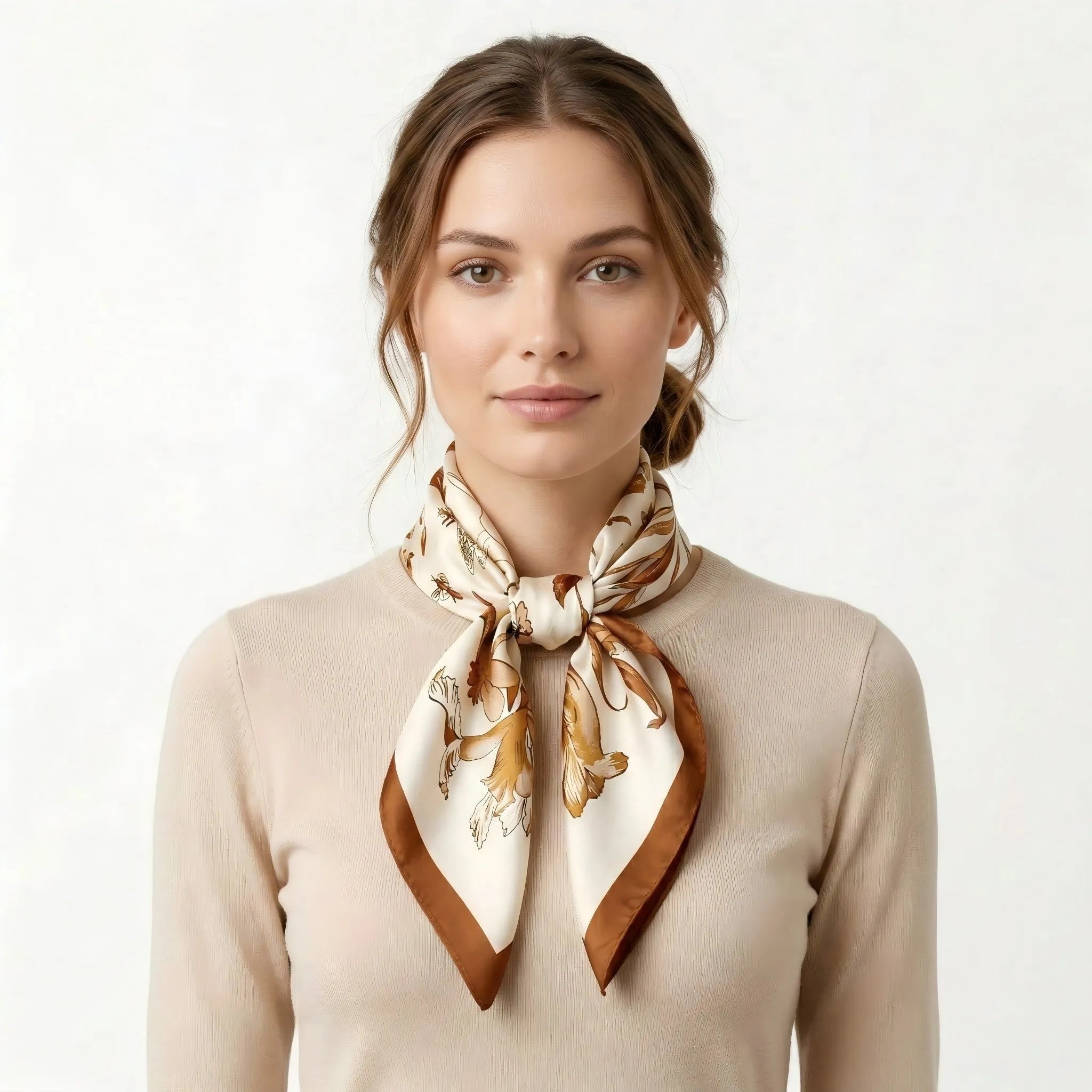 Anna-Kaci Women's Square Floral Silk Feel Scarf Lightweight Botanical Print Neck Wrap 27.5 Inch sold by Anna-Kaci product image thumbnail 2