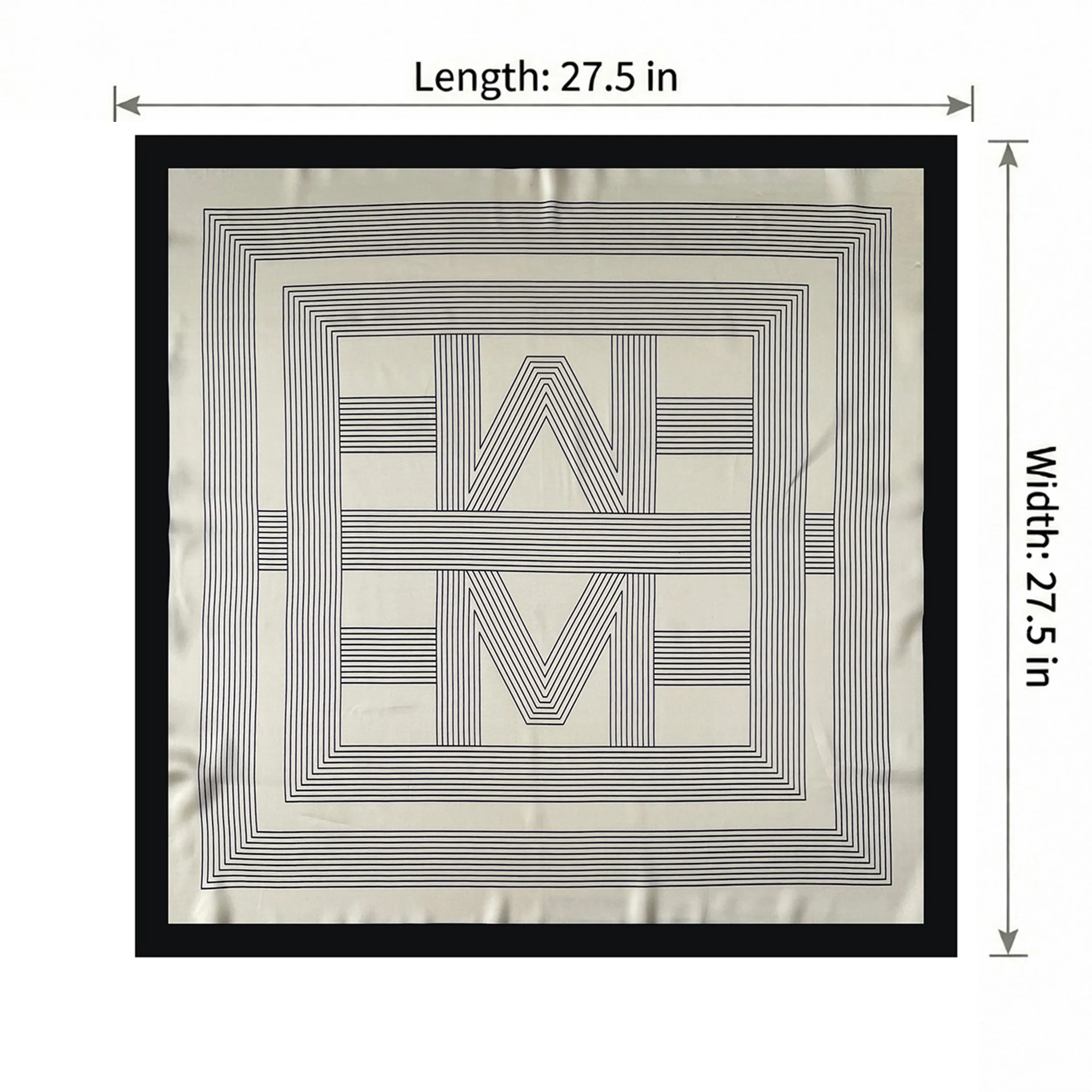 Anna-Kaci Women's Square Satin Neck Scarf Black and White Geometric Stripe Print 27.5 Inch sold by Anna-Kaci product image thumbnail 4