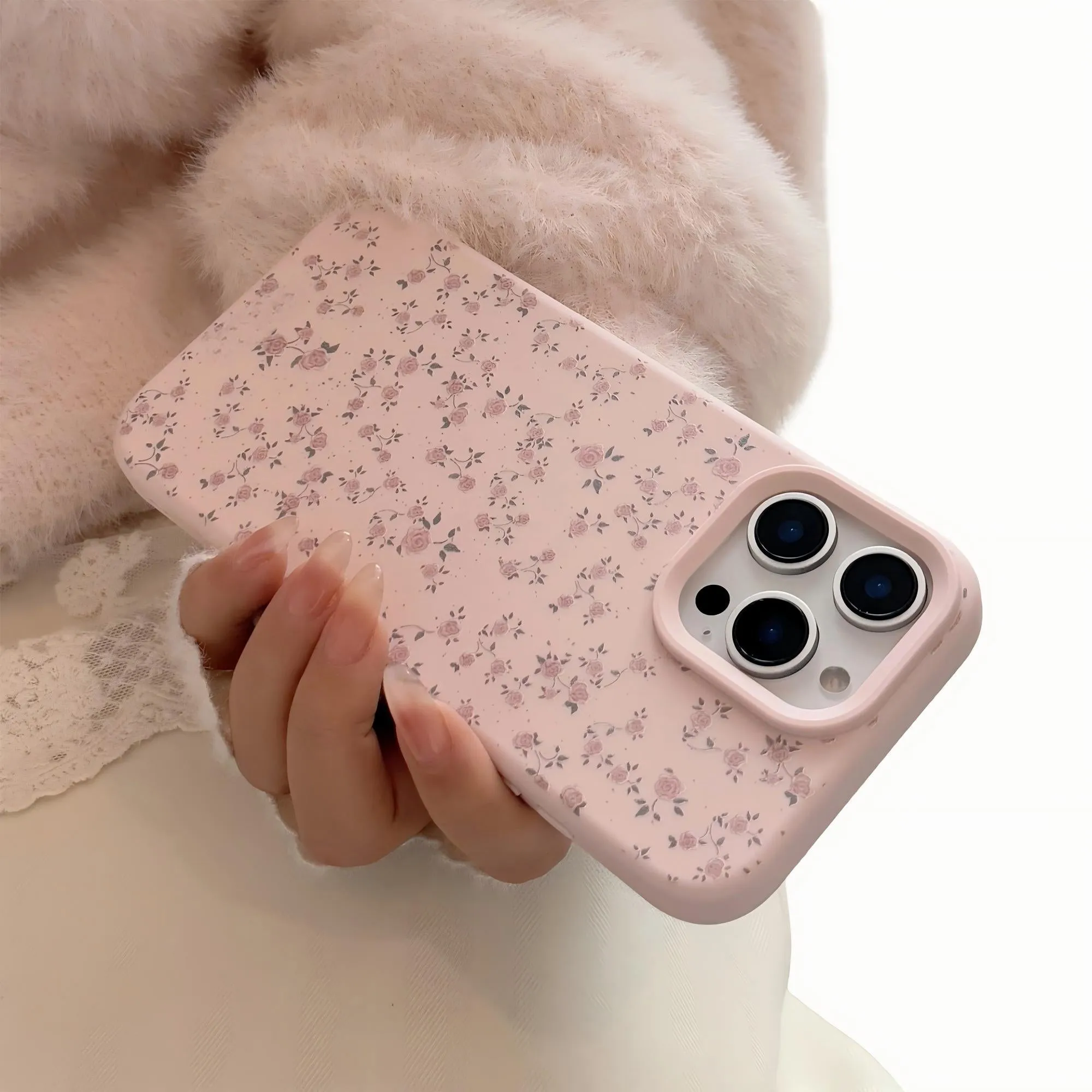 Anna-Kaci Pink Floral Phone Case Slim Protective Vintage Flower Cover sold by Anna-Kaci product image thumbnail 2