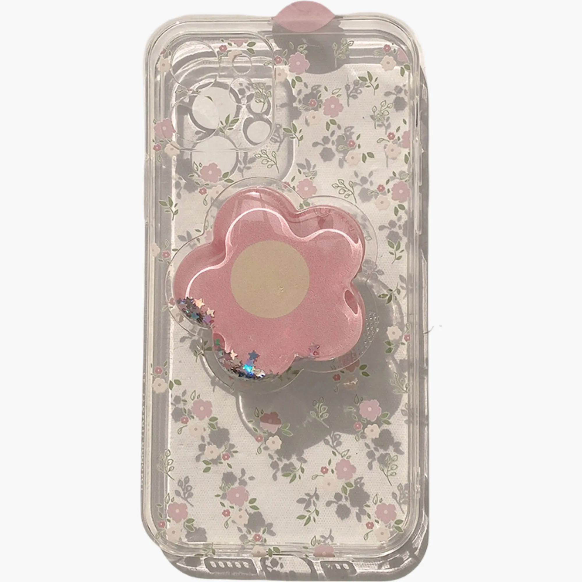 Anna-Kaci Peach Pattern Phone Case with Flower Grip Cute Fruit Protective Cover sold by Anna-Kaci