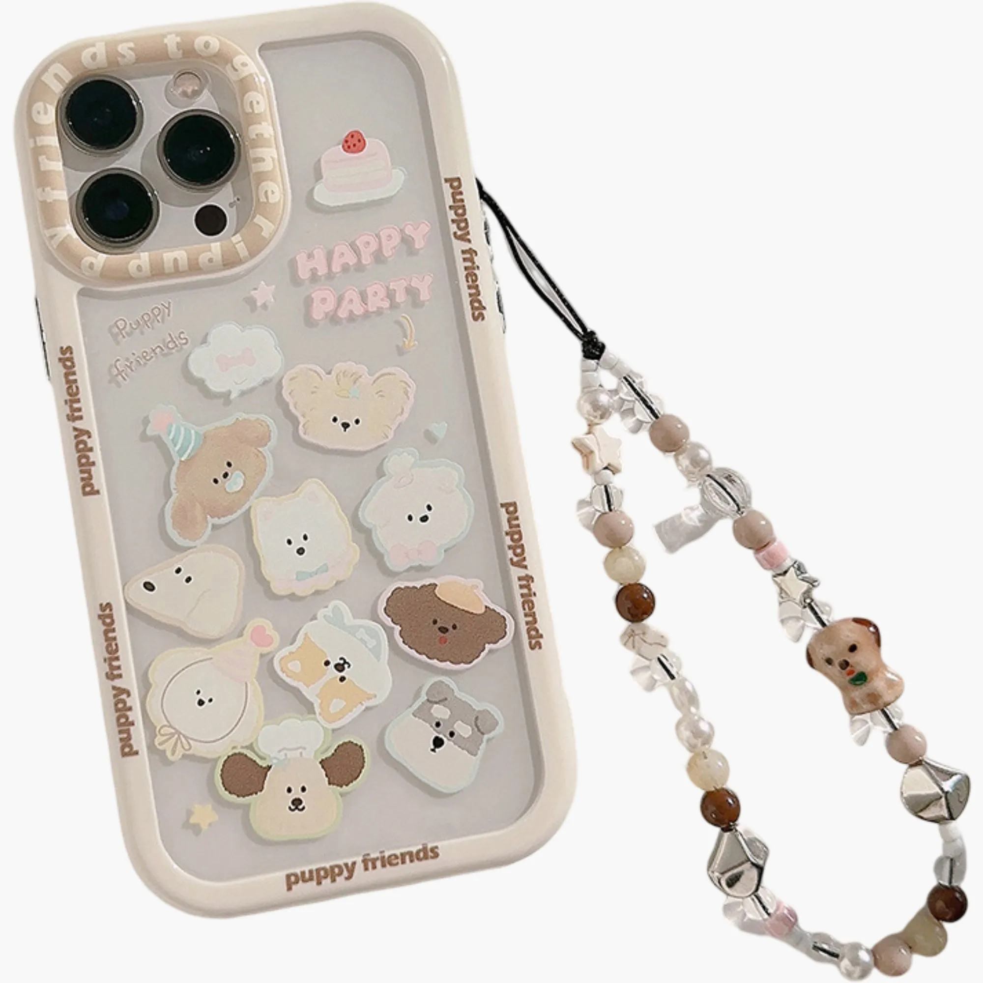 Anna-Kaci Puppy Friends Phone Case with Charm Strap Cute Cartoon Protective Cover sold by Anna-Kaci product image thumbnail 5