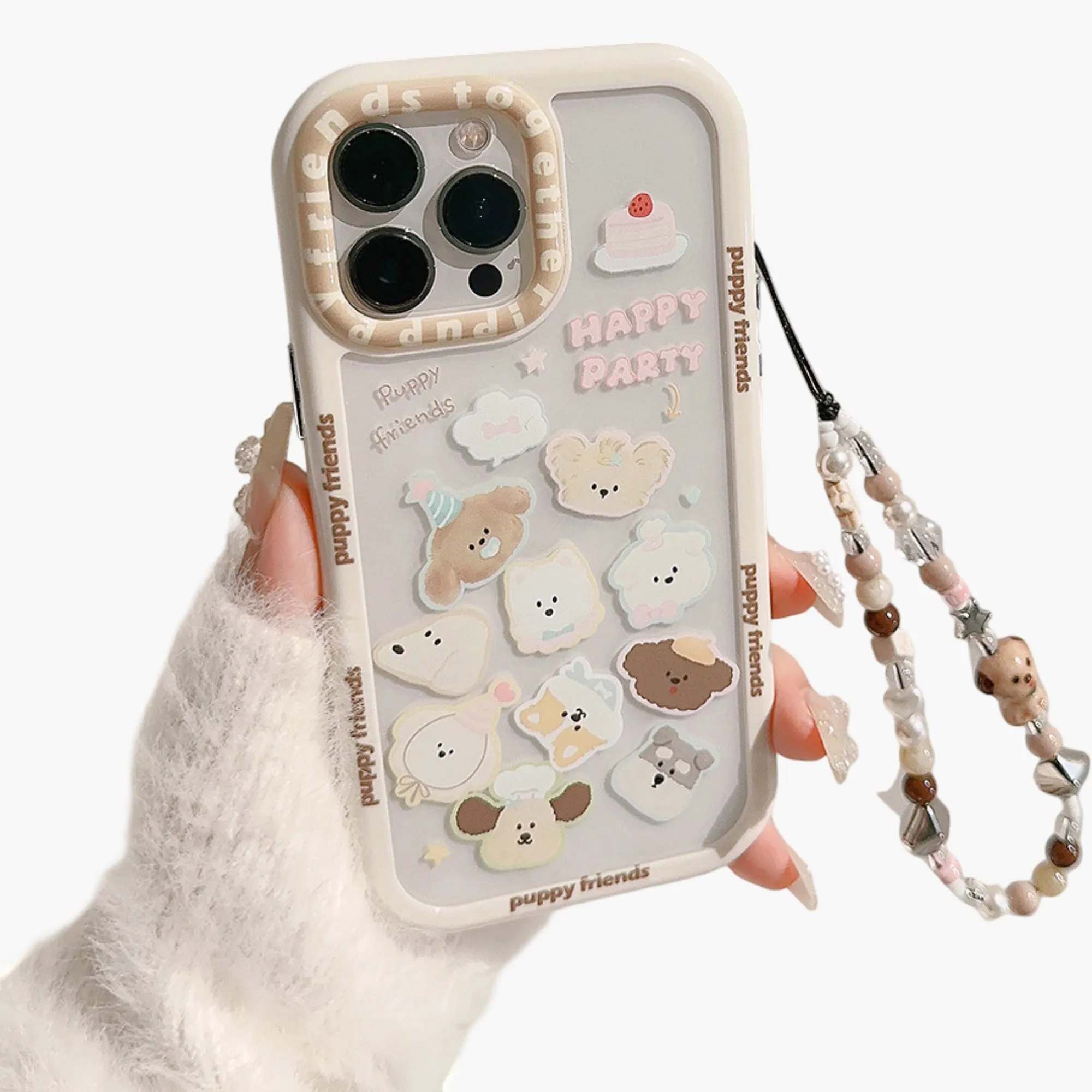 Anna-Kaci Puppy Friends Phone Case with Charm Strap Cute Cartoon Protective Cover sold by Anna-Kaci product image thumbnail 2