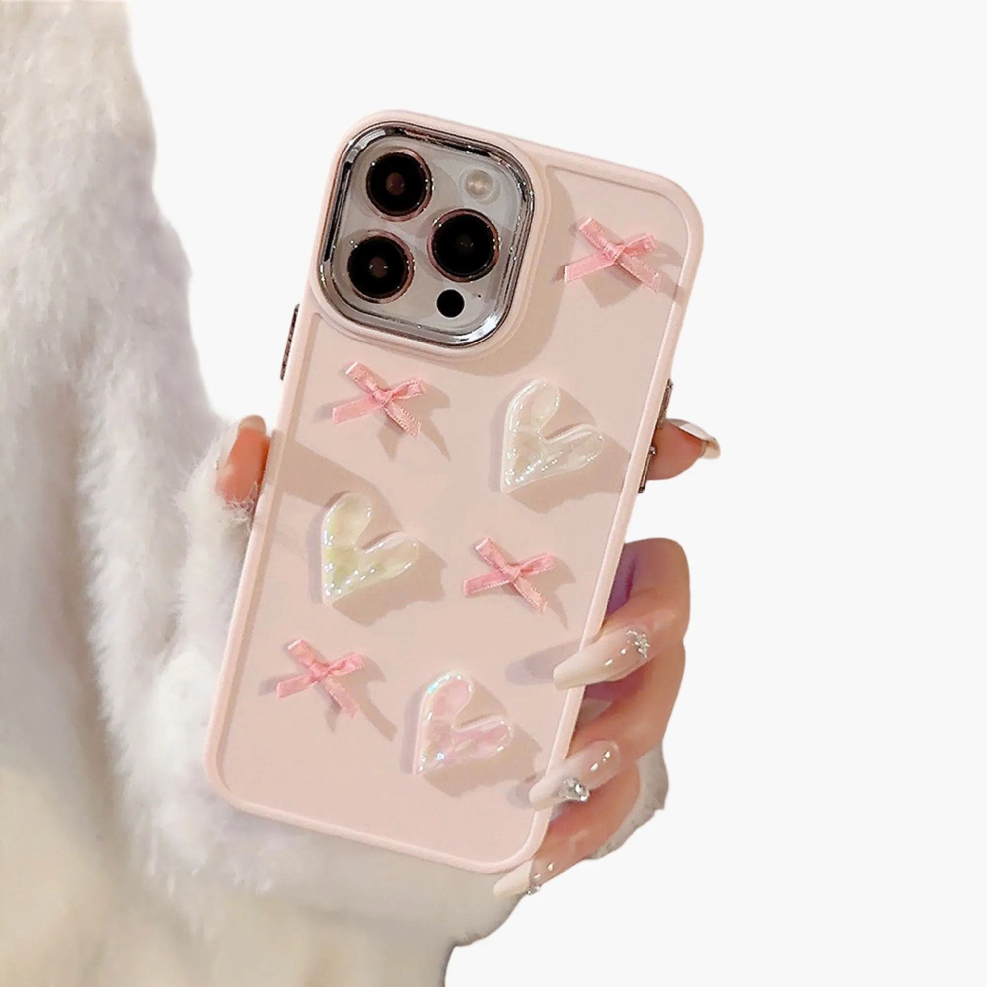 Anna-Kaci Heart and Bow Phone Case with Glossy Embellished Design Cute Protective Cover sold by Anna-Kaci product image thumbnail 4