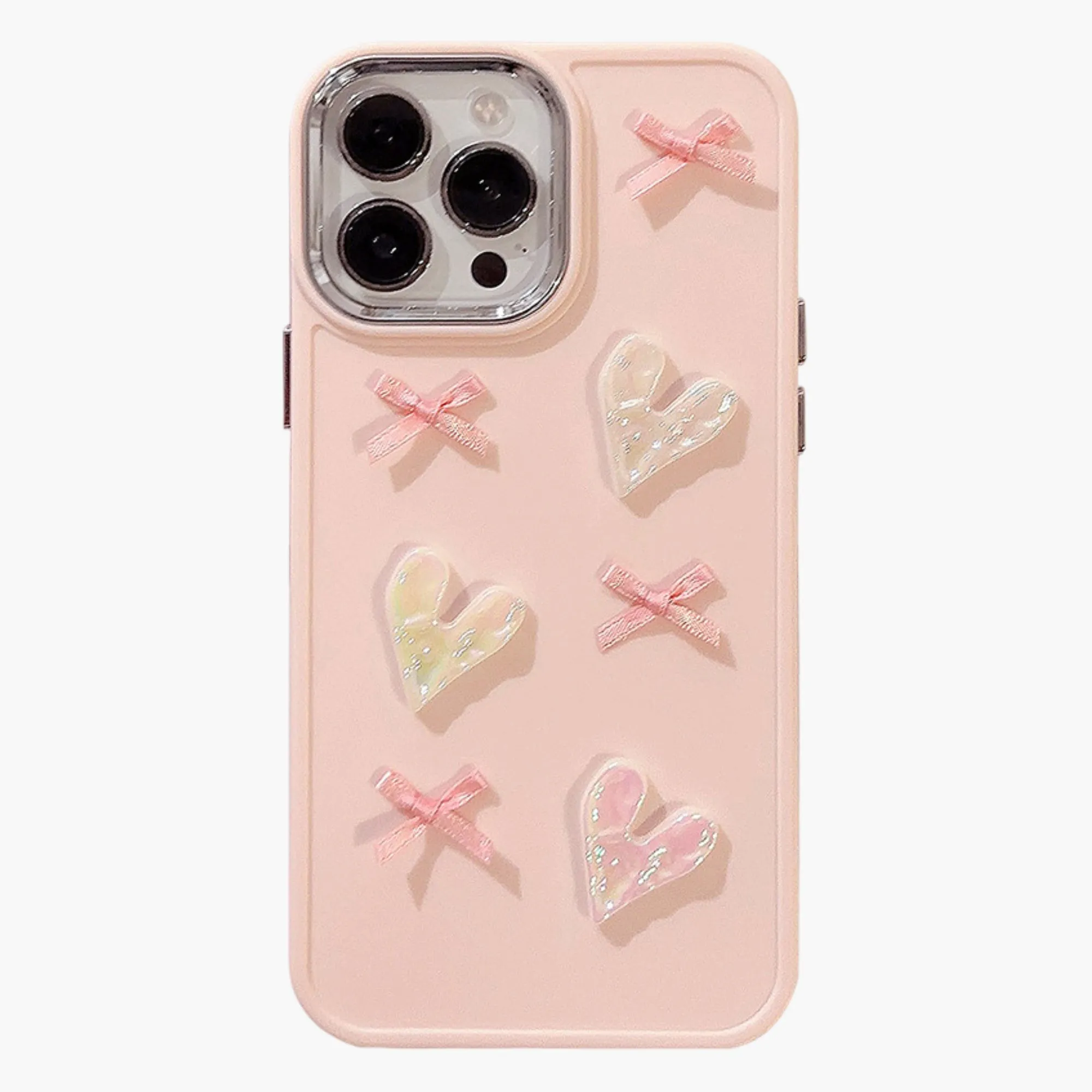Anna-Kaci Heart and Bow Phone Case with Glossy Embellished Design Cute Protective Cover sold by Anna-Kaci