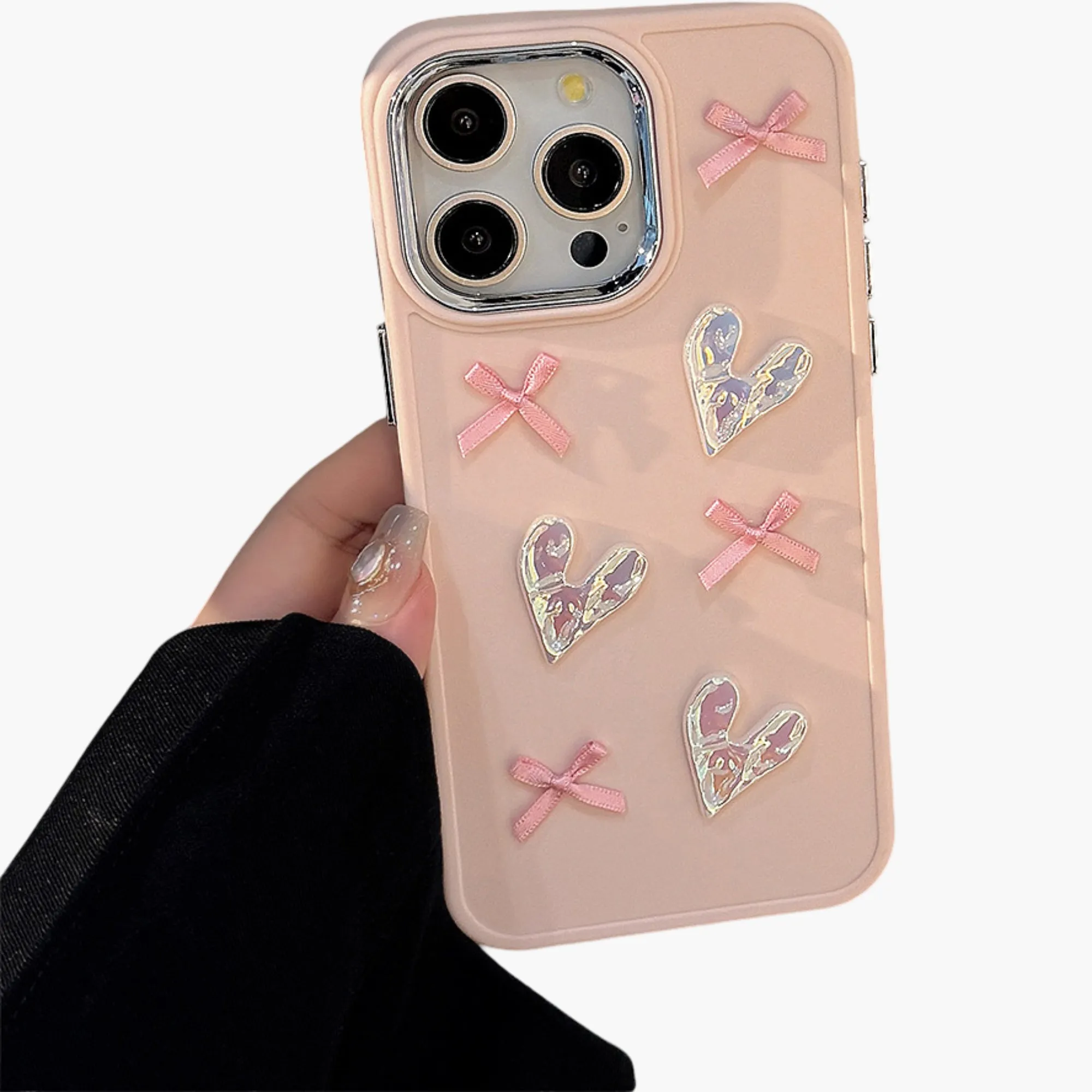 Anna-Kaci Heart and Bow Phone Case with Glossy Embellished Design Cute Protective Cover sold by Anna-Kaci product image thumbnail 2