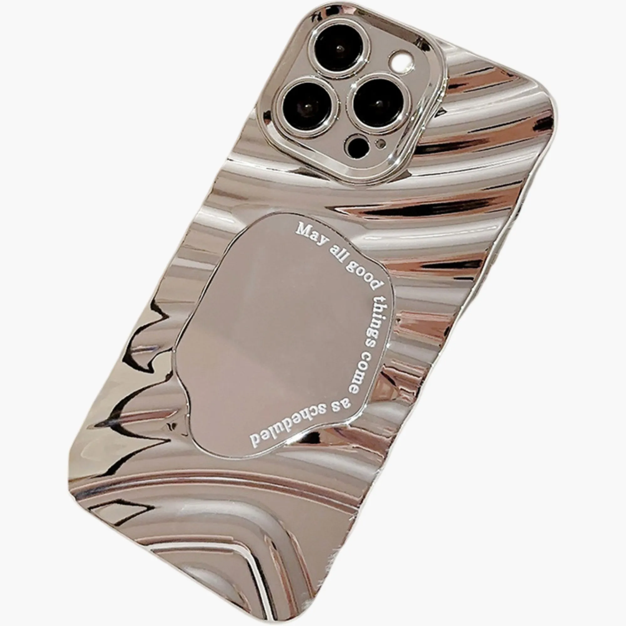 Anna-Kaci Glossy Ripple Phone Case with Mirror Detail Wavy Pattern Protective Cover sold by Anna-Kaci product image thumbnail 3
