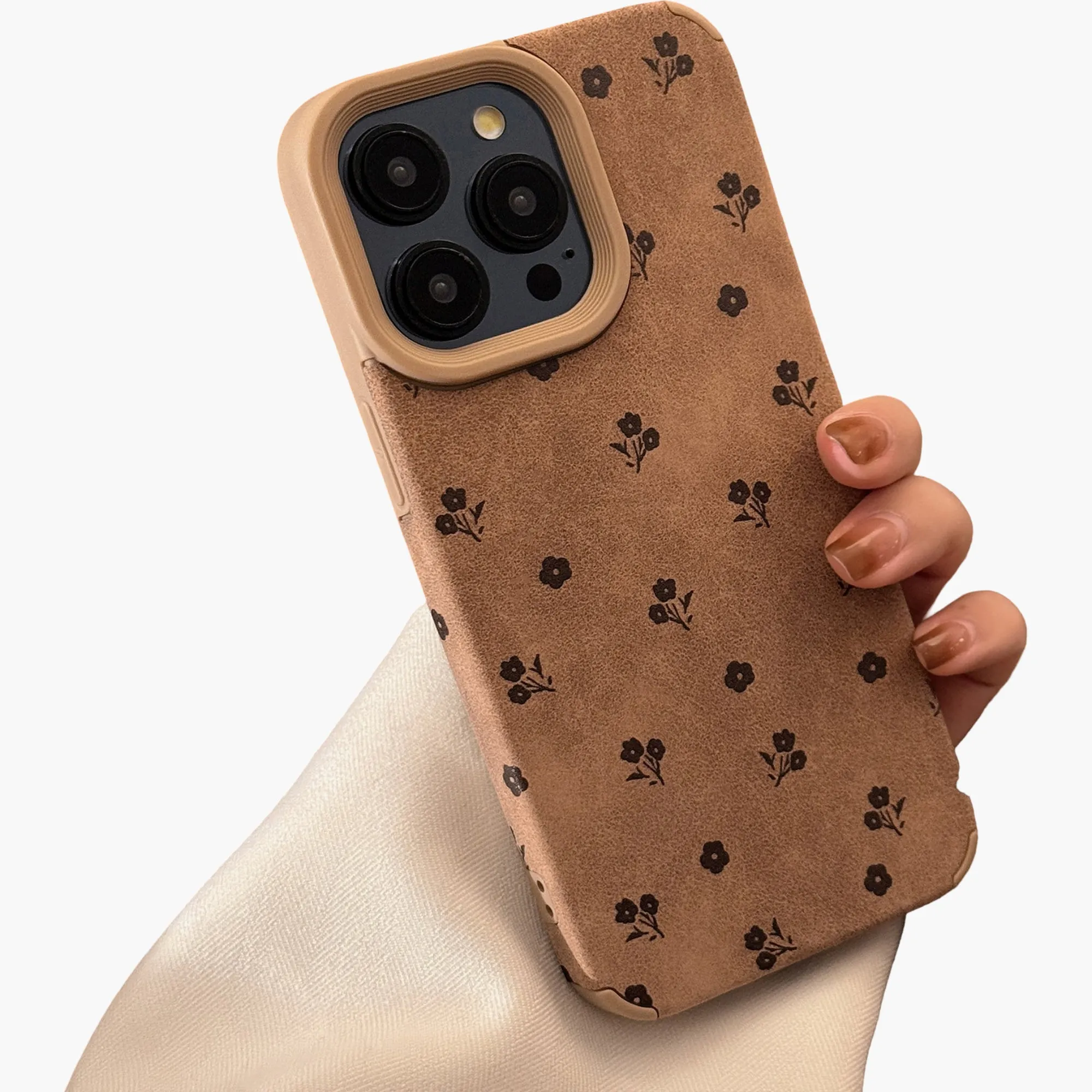 Anna-Kaci Faux Leather Phone Case with Floral Pattern Textured Finish Protective Cover sold by Anna-Kaci product image thumbnail 4