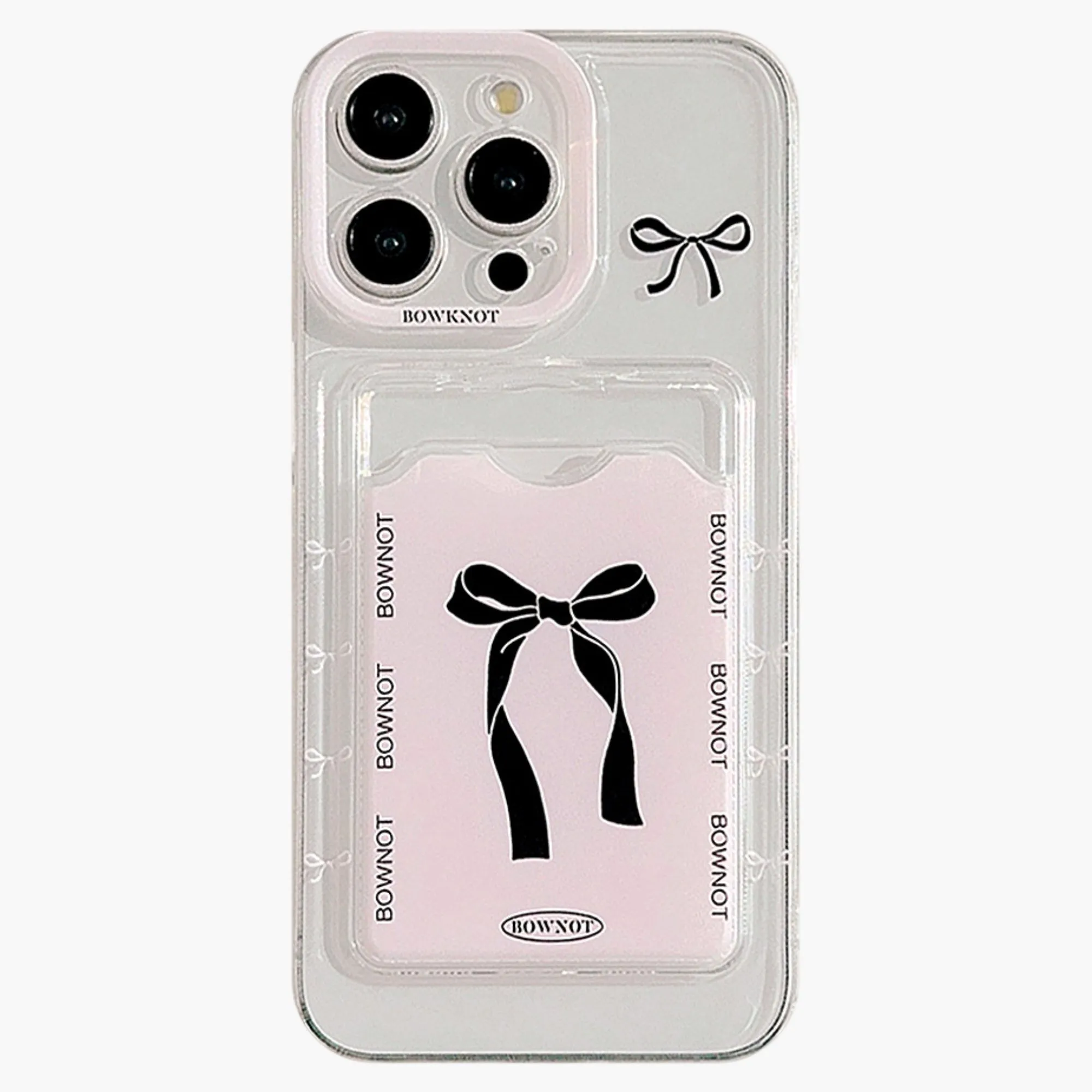Anna-Kaci Phone Case with Card Holder Pocket Bow Graphic Design Protective Cover sold by Anna-Kaci
