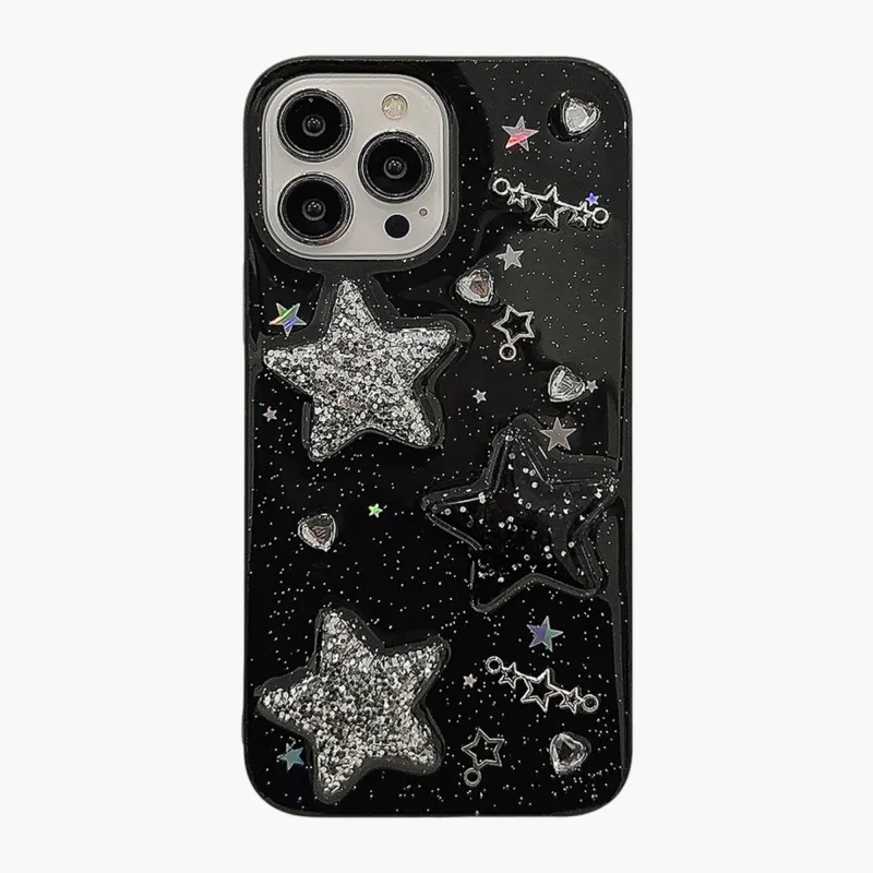 Anna-Kaci Glitter Star Phone Case with Star Pattern Sparkle Finish Protective Cover made by Anna-Kaci