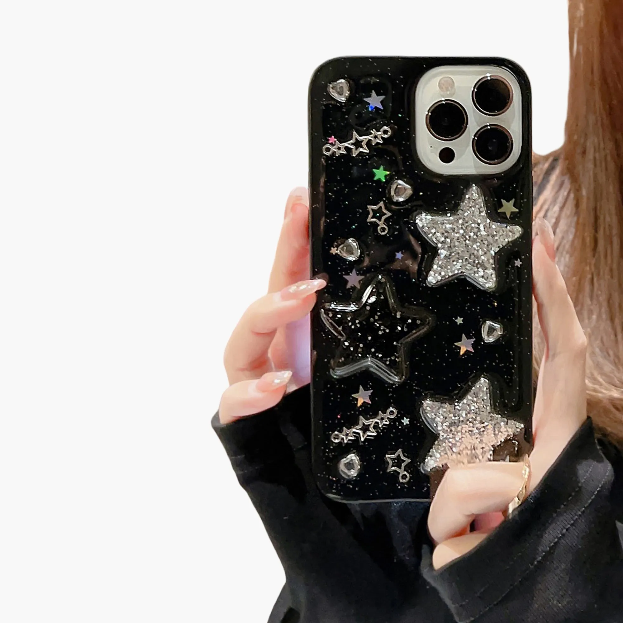 Anna-Kaci Glitter Star Phone Case with Star Pattern Sparkle Finish Protective Cover sold by Anna-Kaci product image thumbnail 2