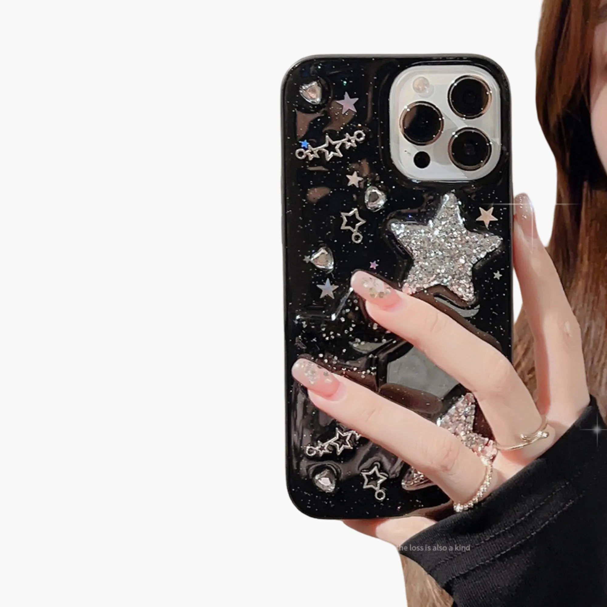 Anna-Kaci Glitter Star Phone Case with Star Pattern Sparkle Finish Protective Cover sold by Anna-Kaci product image thumbnail 3