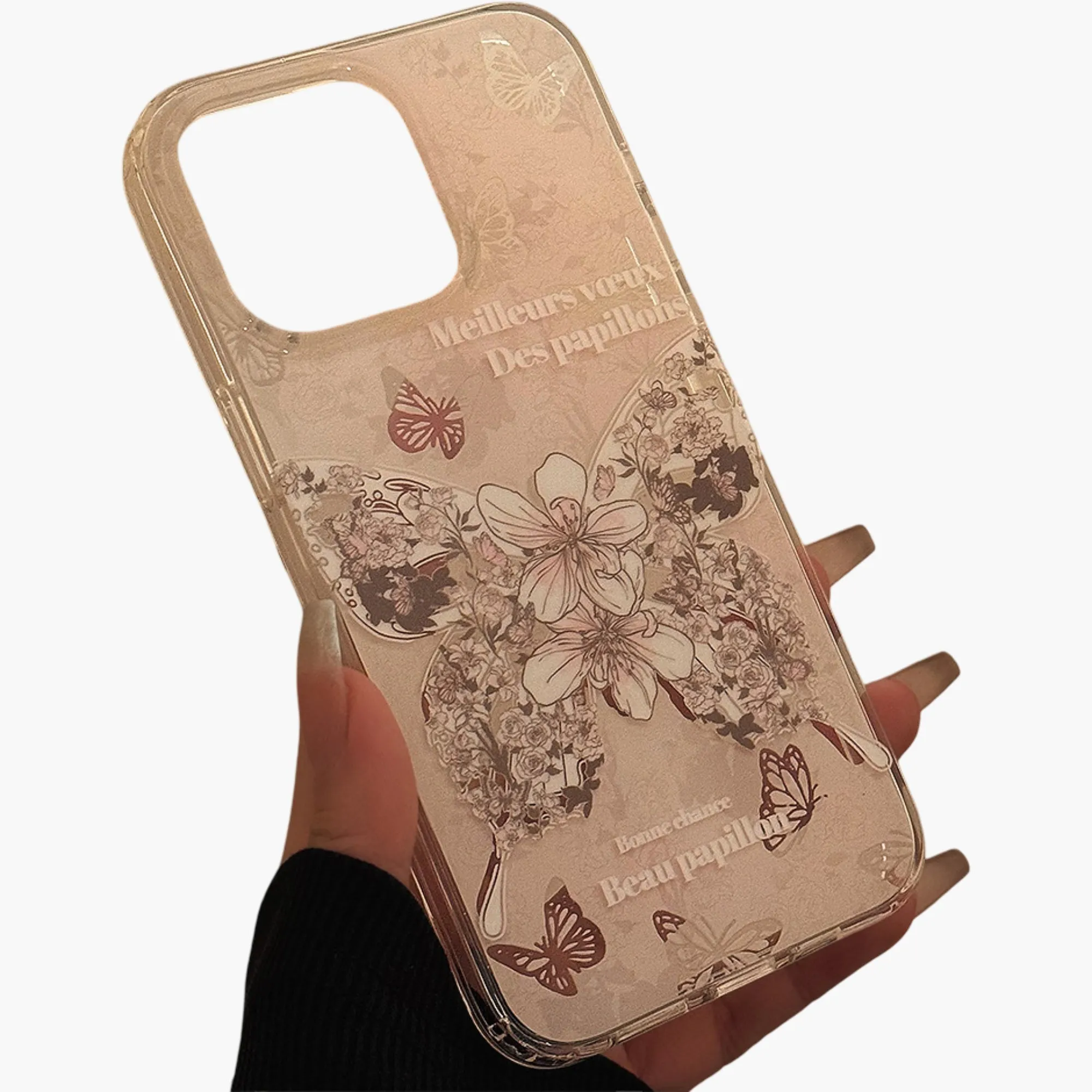 Anna-Kaci Butterfly Floral Phone Case with Beaded Wrist Strap Vintage Style Pattern Protective Cover sold by Anna-Kaci product image thumbnail 5