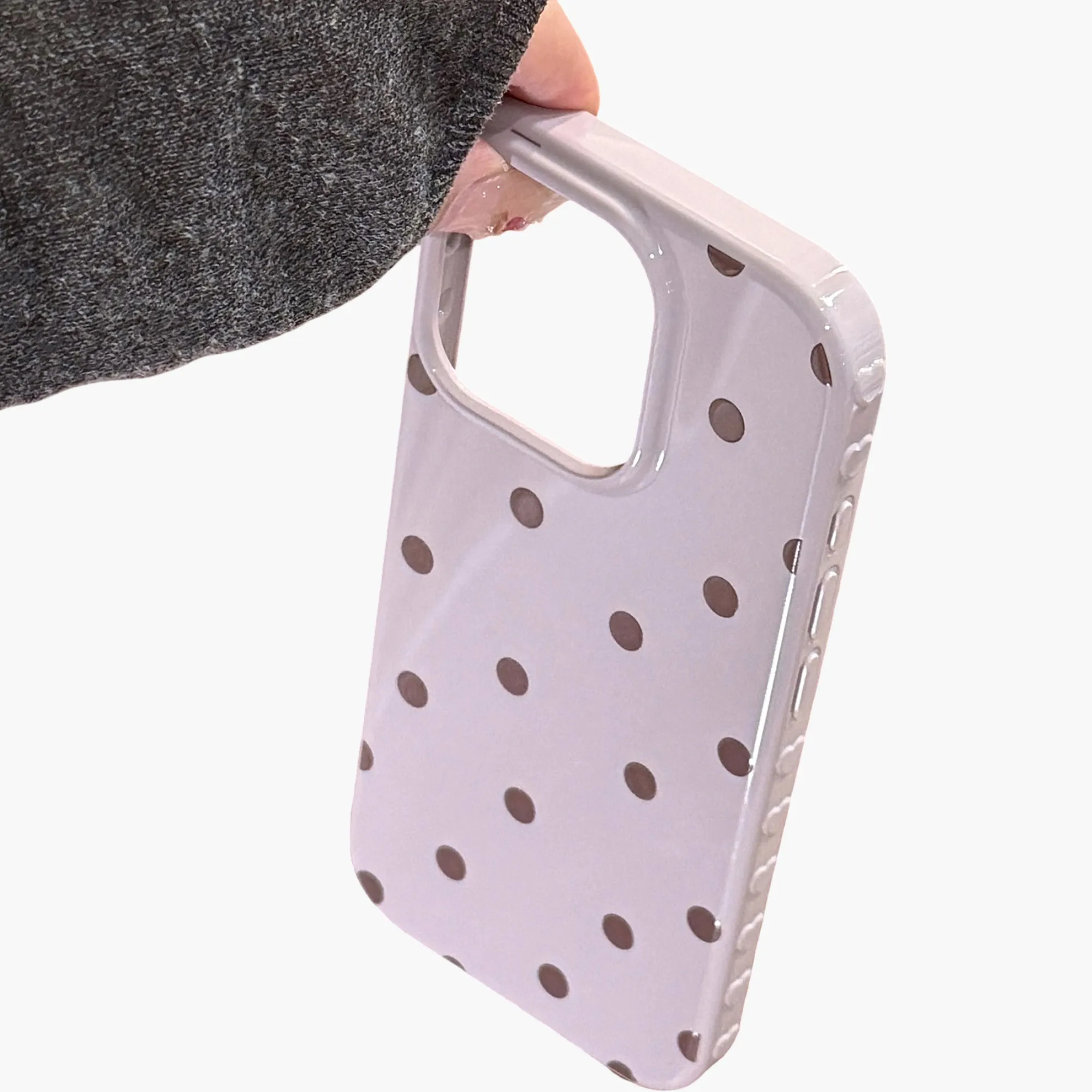 Anna-Kaci Polka Dot Phone Case with Glossy Finish Pattern Design Lightweight Protective Cover sold by Anna-Kaci product image thumbnail 2
