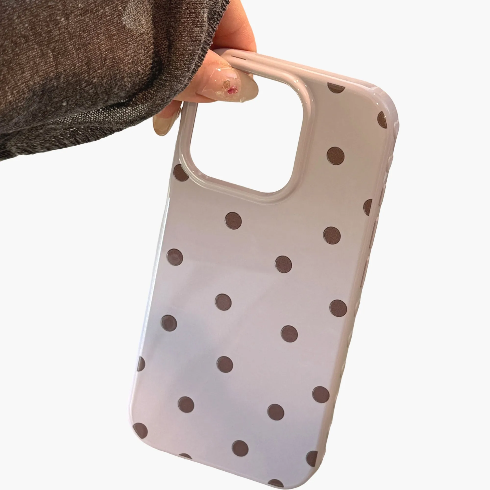Anna-Kaci Polka Dot Phone Case with Glossy Finish Pattern Design Lightweight Protective Cover sold by Anna-Kaci product image thumbnail 3