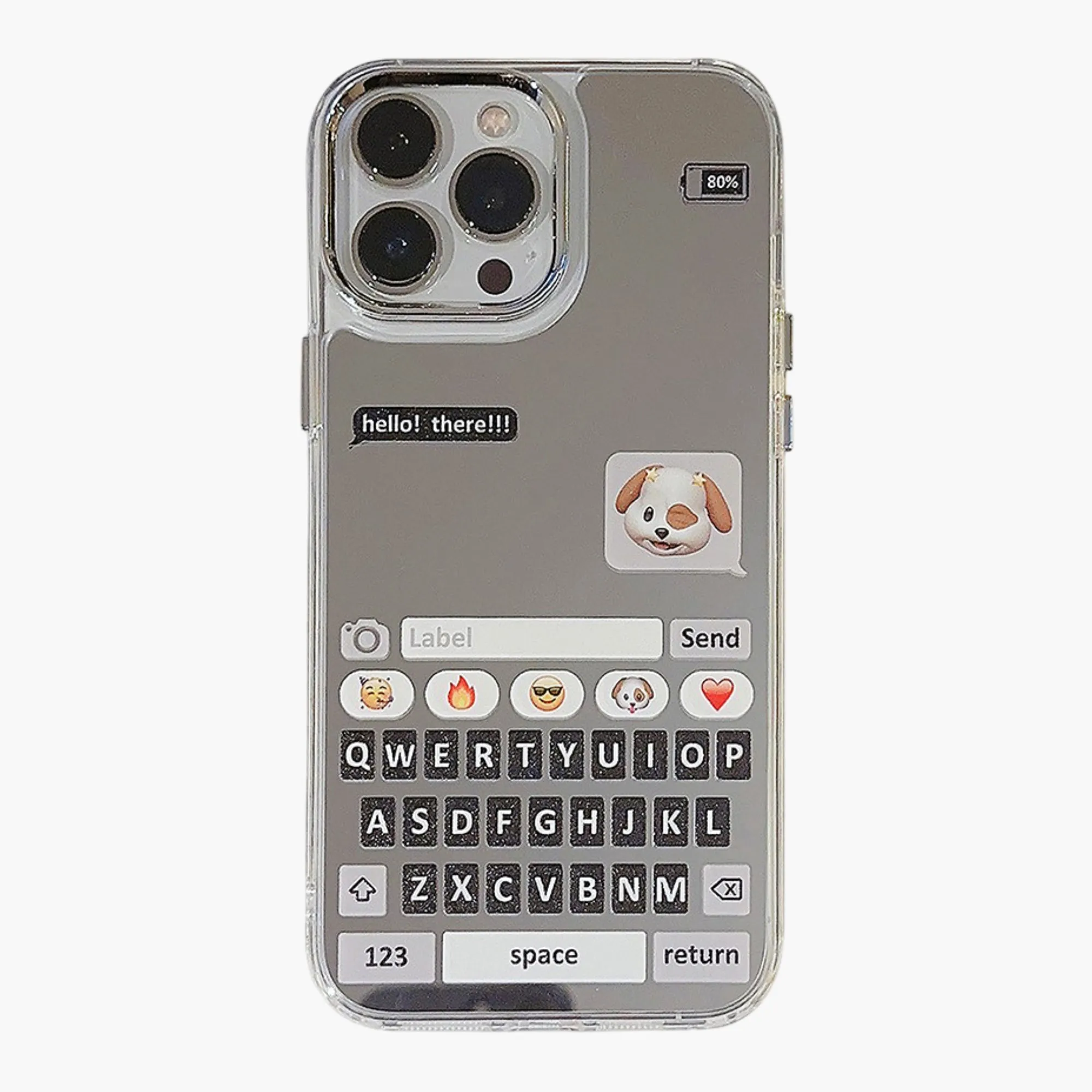 Anna-Kaci Mirror Phone Case with Chat Message Graphic Text Design Reflective Protective Cover sold by Anna-Kaci